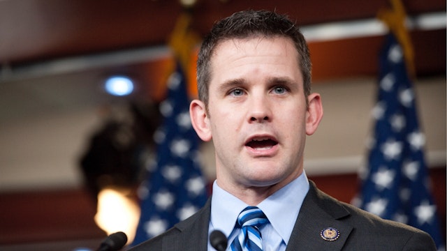 Rep. Adam Kinzinger, R-Ill., speaks during a press conference on Monday, Dec. 19, 2011, of Republican freshmen members of Congress to oppose the two-month payroll tax extension bill passed by the Senate over the weekend.