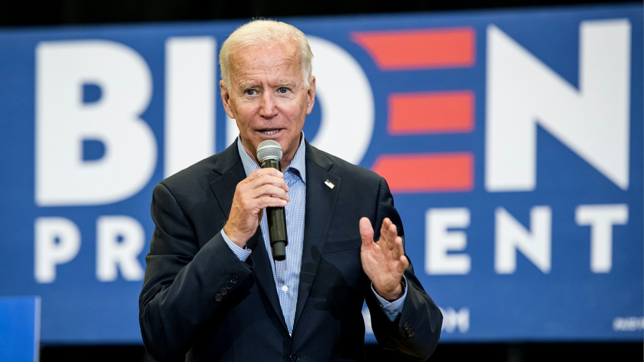 Democratic presidential candidate and former US Vice President Joe Biden addresses a crowd at a town hall event at Clinton College on August 29, 2019 in Rock Hill, South Carolina.