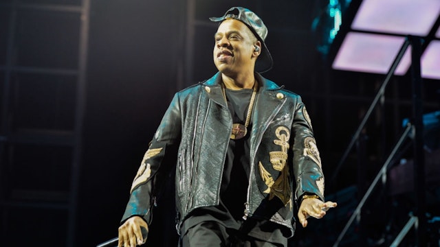 Jay Z performs on stage at Air Canada Centre during his Magna Carter World Tour on January 27, 2014 in Toronto, Canada.