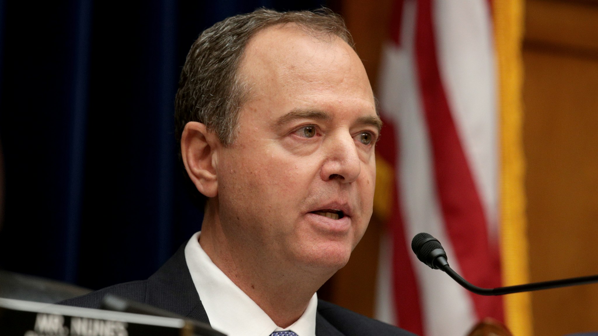 Committee chairman Rep. Adam Schiff (D-CA) delivers opening remarks at a hearing featuring Acting Director of National Intelligence Joseph Maguire testifying before the House Select Committee on Intelligence in the Rayburn House Office Building on Capitol Hill September 26, 2019 in Washington, DC.