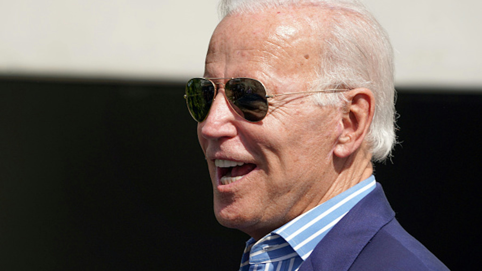 MANHATTAN BEACH, CA - SEPTEMBER 25: Presidential candidate Joe Biden leaves a private fundraiser at a home in Manhattan Beach on Wednesday, Sep. 25, 2019.
