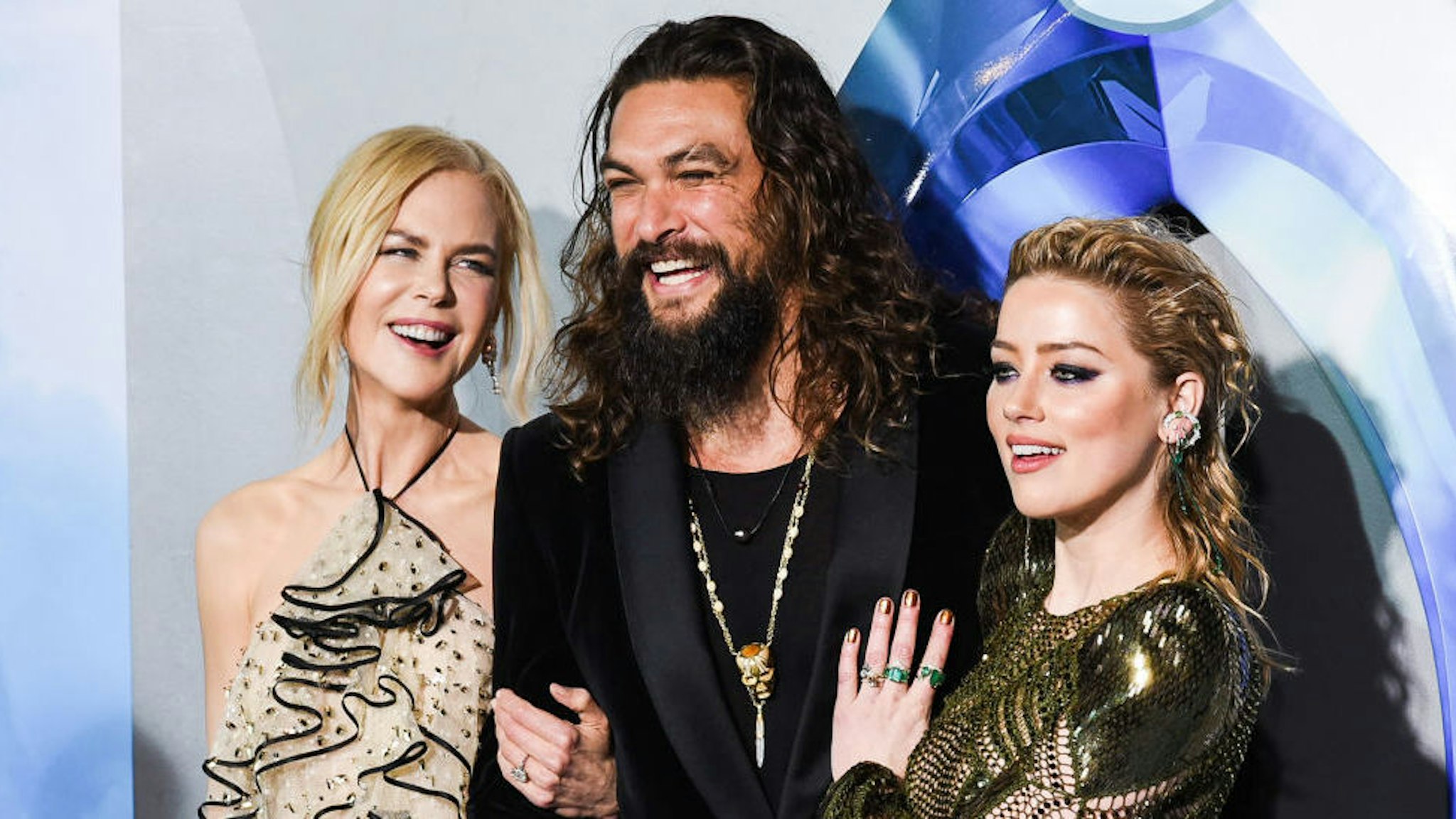 Nicole Kidman, Jason Momoa and Amber Heard attend the premiere of Warner Bros. Pictures' "Aquaman" at TCL Chinese Theatre on December 12, 2018 in Hollywood, California. (Photo by Presley Ann/FilmMagic)