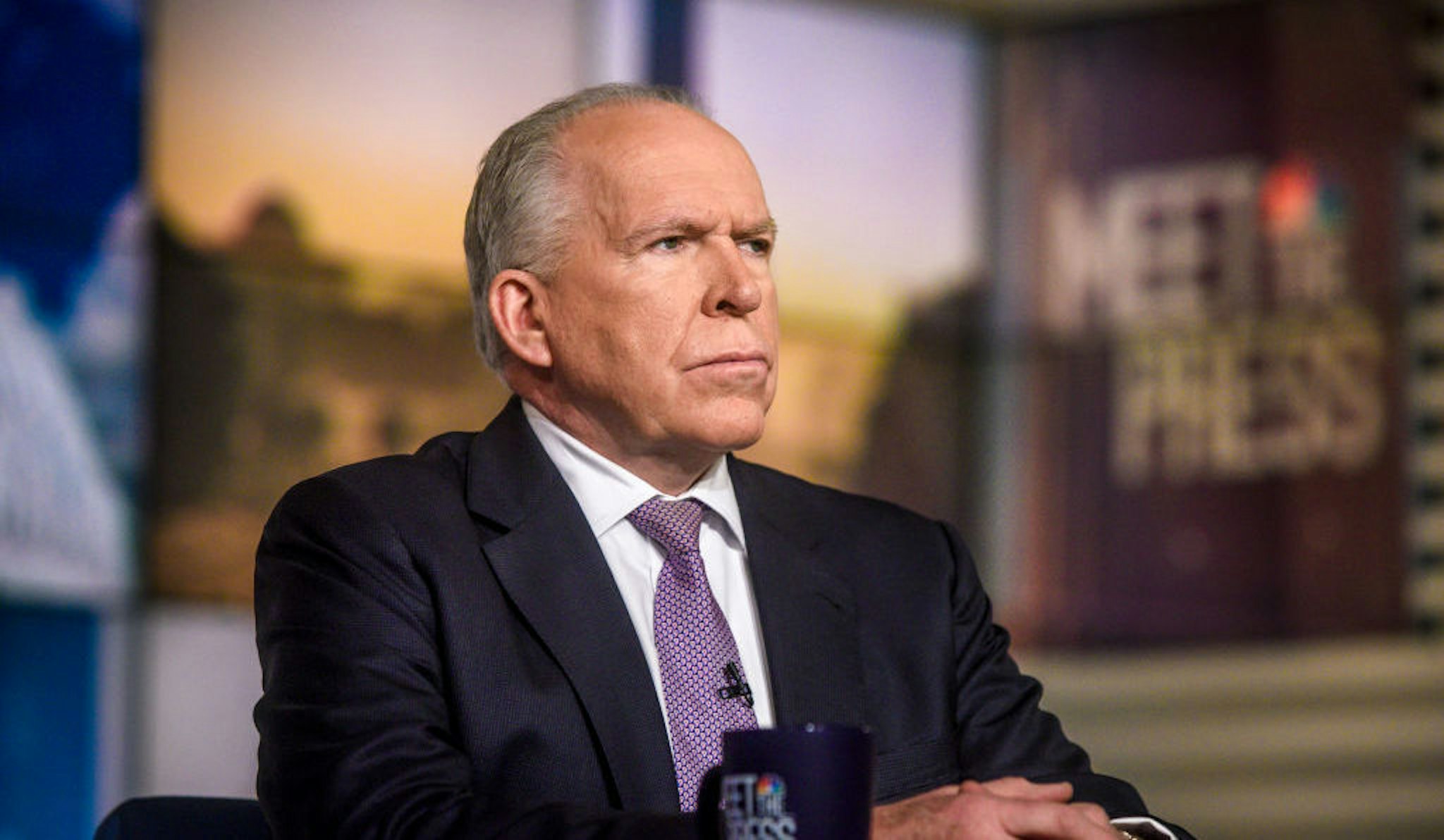 John Brennan, Former CIA Director; NBC News Senior National Security and Intelligence Analyst, appears on "Meet the Press" in Washington, D.C., Sunday, April 15, 2018. (Photo by: William B. Plowman/NBC/NBC NewsWire via Getty Images)