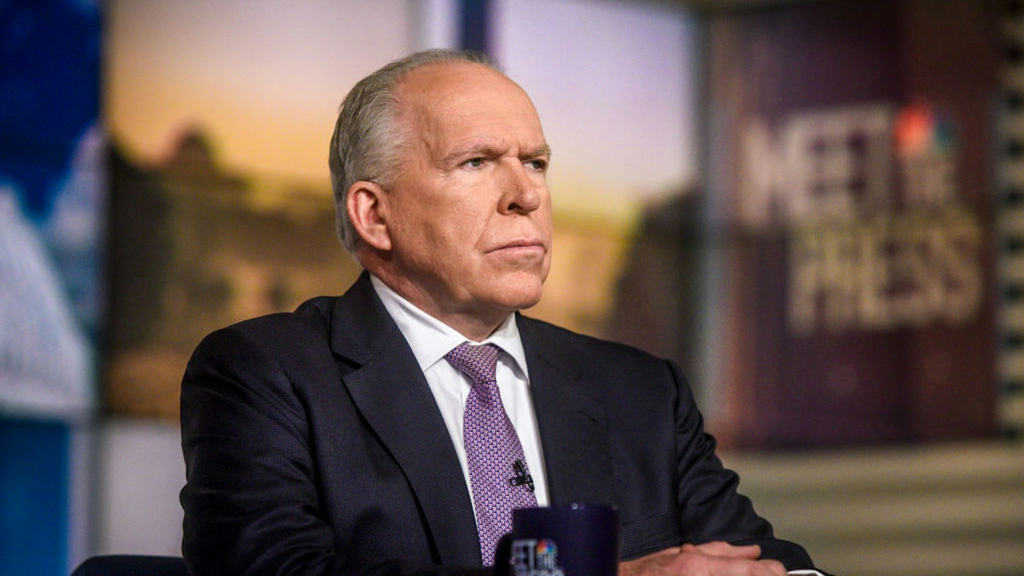John Brennan, Former CIA Director; NBC News Senior National Security and Intelligence Analyst, appears on "Meet the Press" in Washington, D.C., Sunday, April 15, 2018. (Photo by: William B. Plowman/NBC/NBC NewsWire via Getty Images)