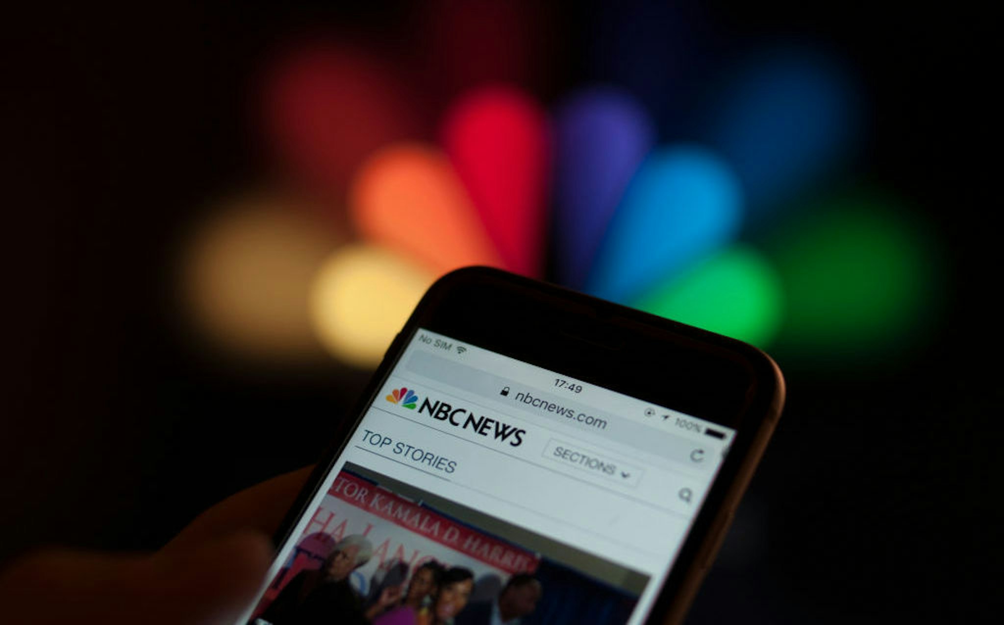 The NBC news app is seen on a smartphone in this photo illustration on December 5, 2017. (Photo by Jaap Arriens/NurPhoto)