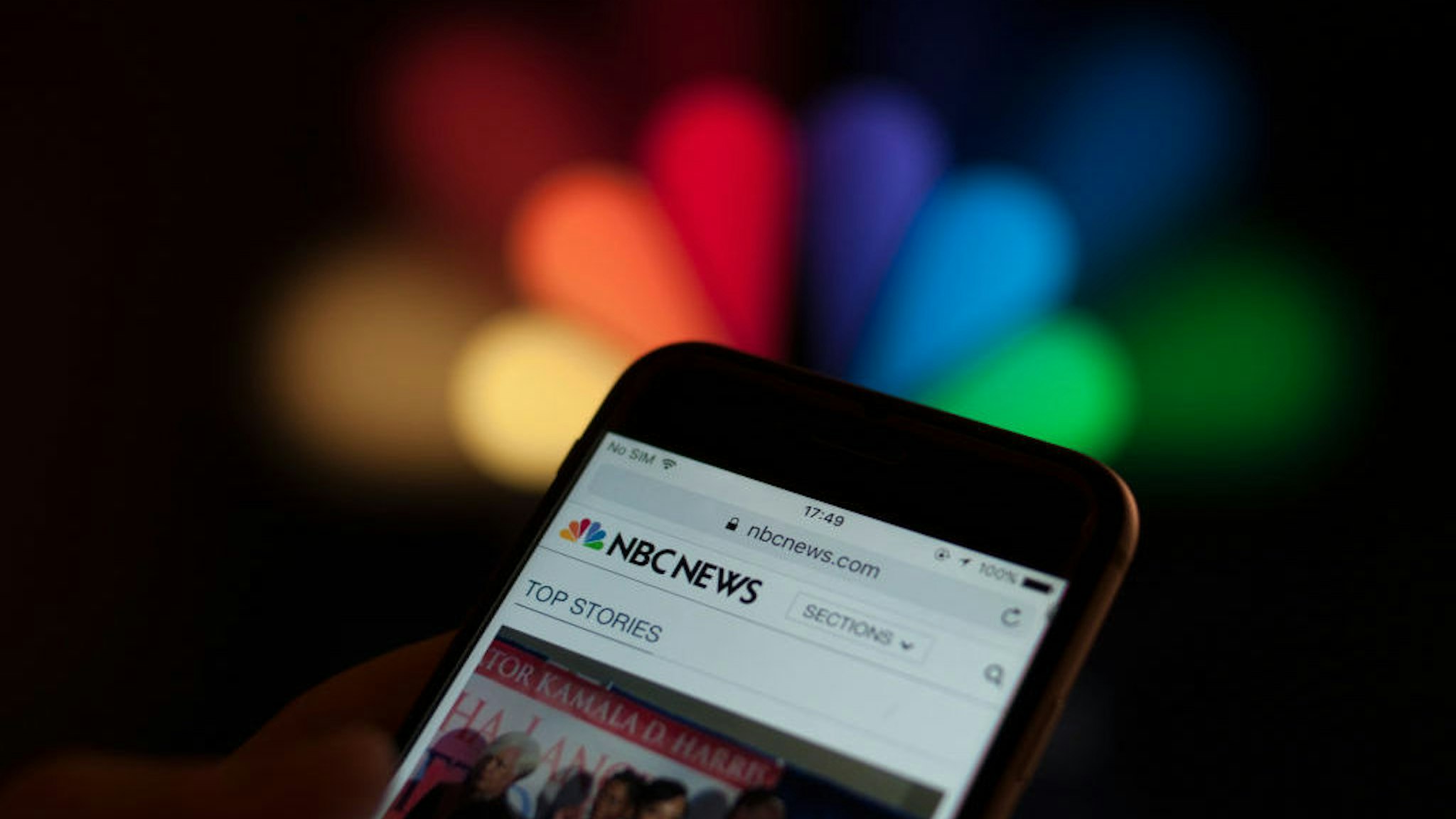 The NBC news app is seen on a smartphone in this photo illustration on December 5, 2017. (Photo by Jaap Arriens/NurPhoto)