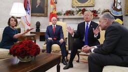 Donald Trump Meets With Democrats President Trump Meets With Nancy Pelosi And Chuck Schumer At White House on December 7, 2018 in Washington, DC.