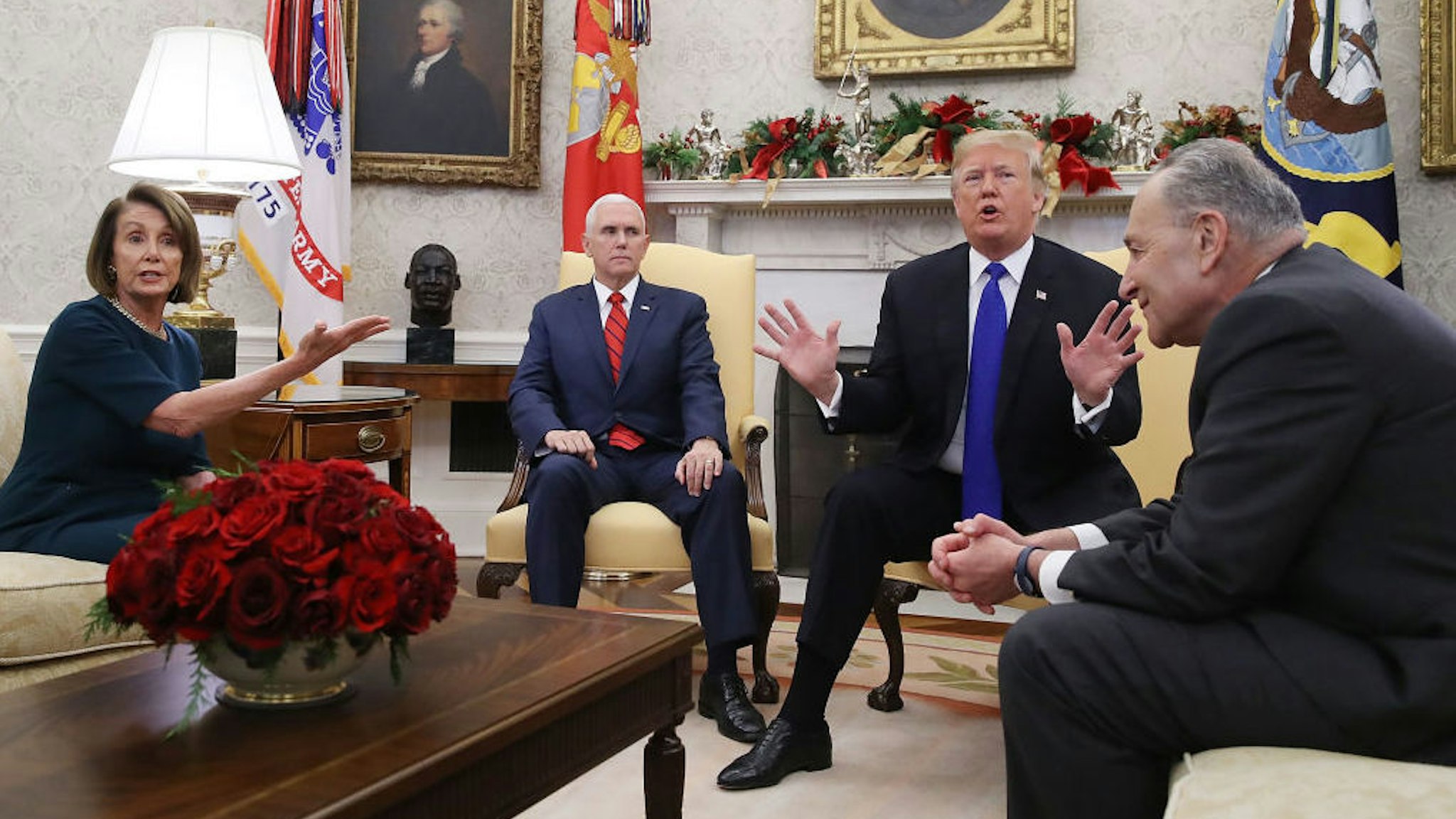 President Trump Meets With Nancy Pelosi And Chuck Schumer At White House on December 7, 2018 in Washington, DC.