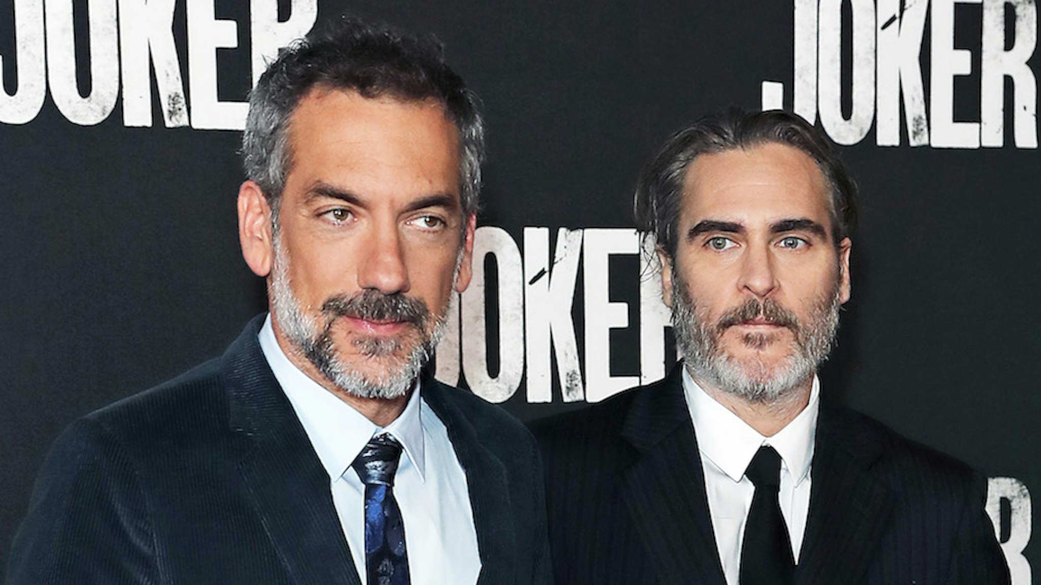 LONDON, ENGLAND - SEPTEMBER 25: Todd Phillips (L) and Joaquin Phoenix attend a special screening of "Joker" at Cineworld Leicester Square on September 25, 2019 in London, England. (Photo by David M. Benett/Dave Benett/WireImage )