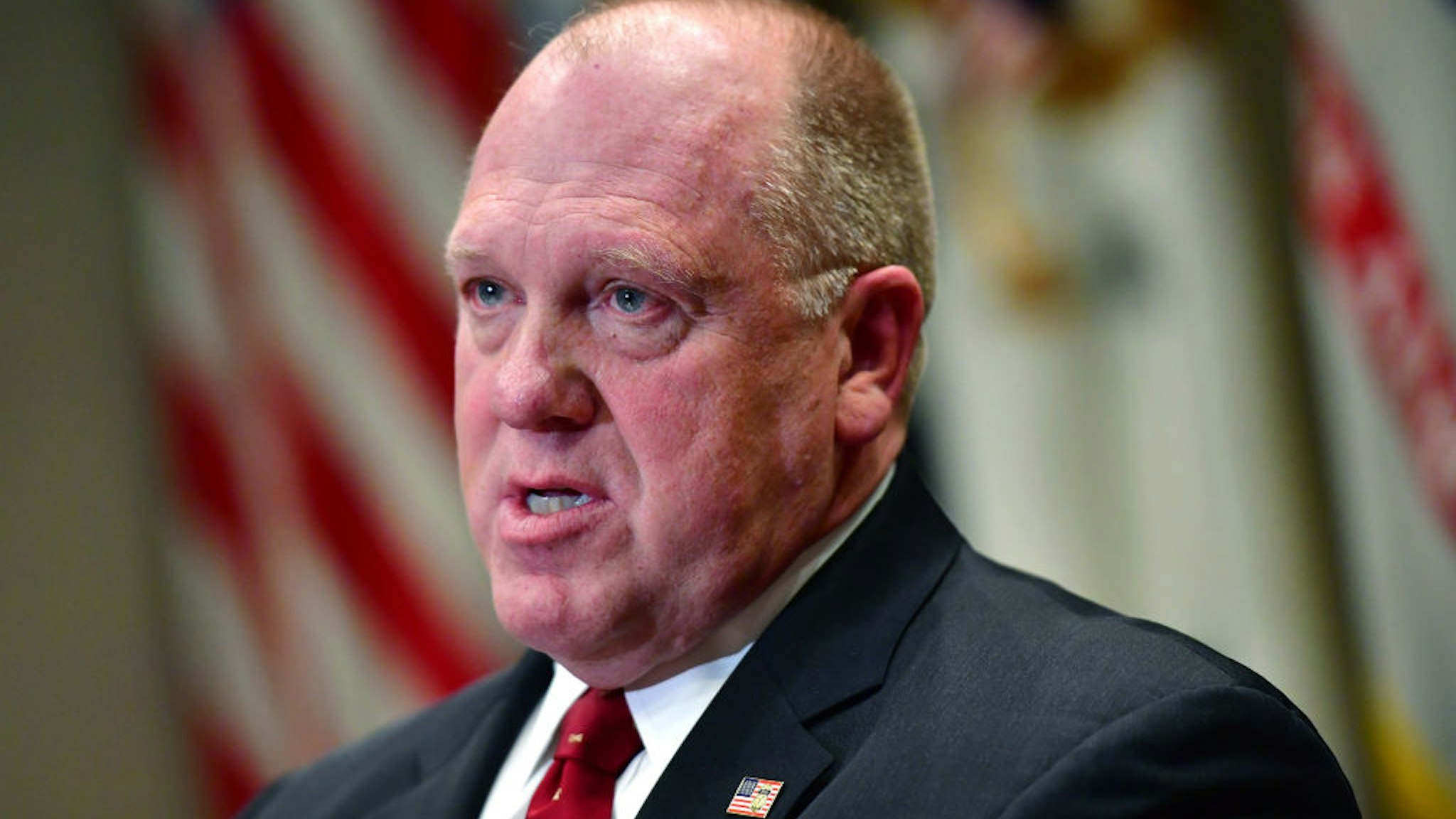 Tom Homan, acting director of Immigration and Customs Enforcement (ICE), speaks during a law enforcement roundtable on sanctuary cities