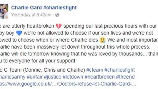 Parents Of U.K. Baby Barred From Potential Life-Saving Treatment In U.S. Prepare For Son’s Mandated Death