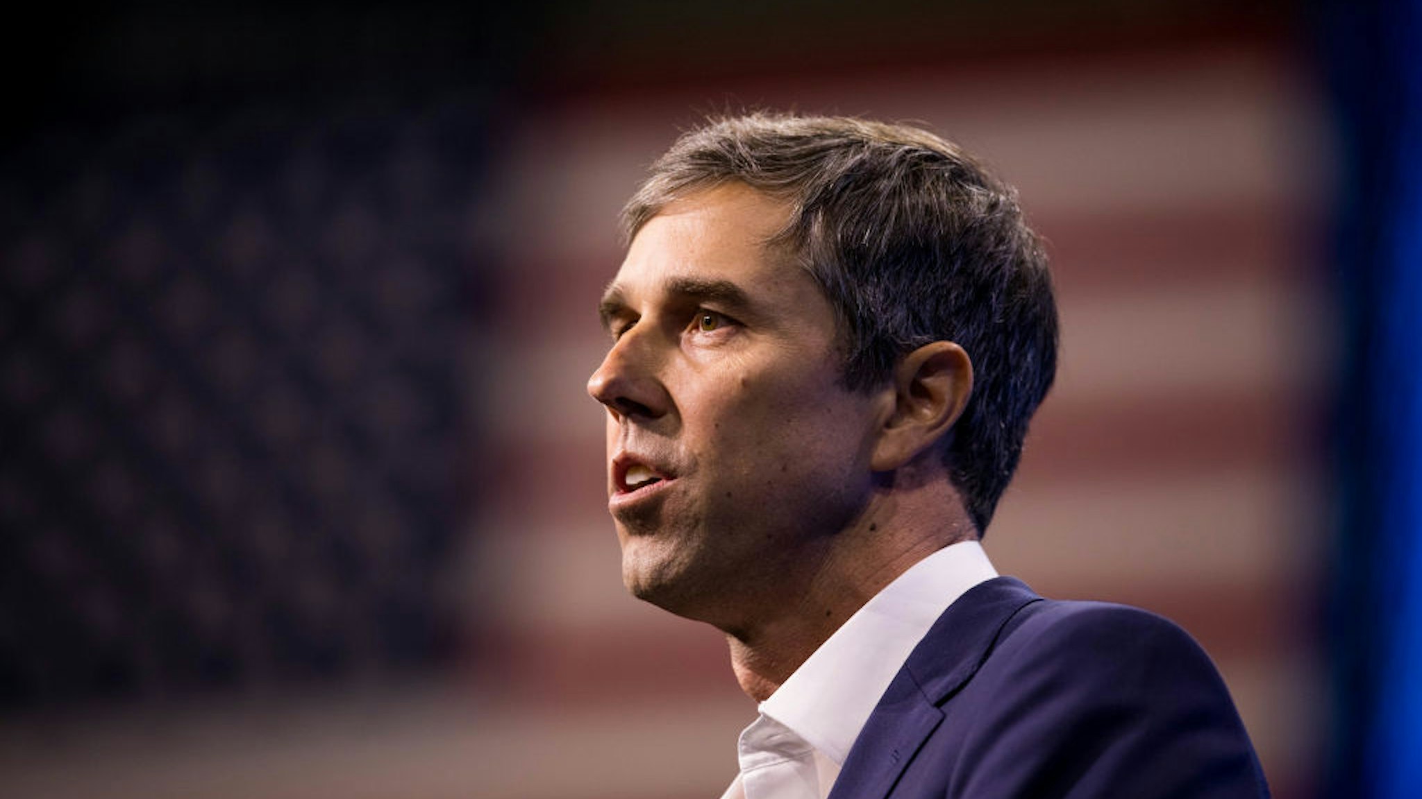 MANCHESTER, NH - SEPTEMBER 07: Democratic presidential candidate, former Rep. Beto O'Rourke (D-TX) speaks during the New Hampshire Democratic Party Convention at the SNHU Arena on September 7, 2019 in Manchester, New Hampshire. Nineteen presidential candidates will be attending the New Hampshire Democratic Party convention for the state's first cattle call before the 2020 primaries.