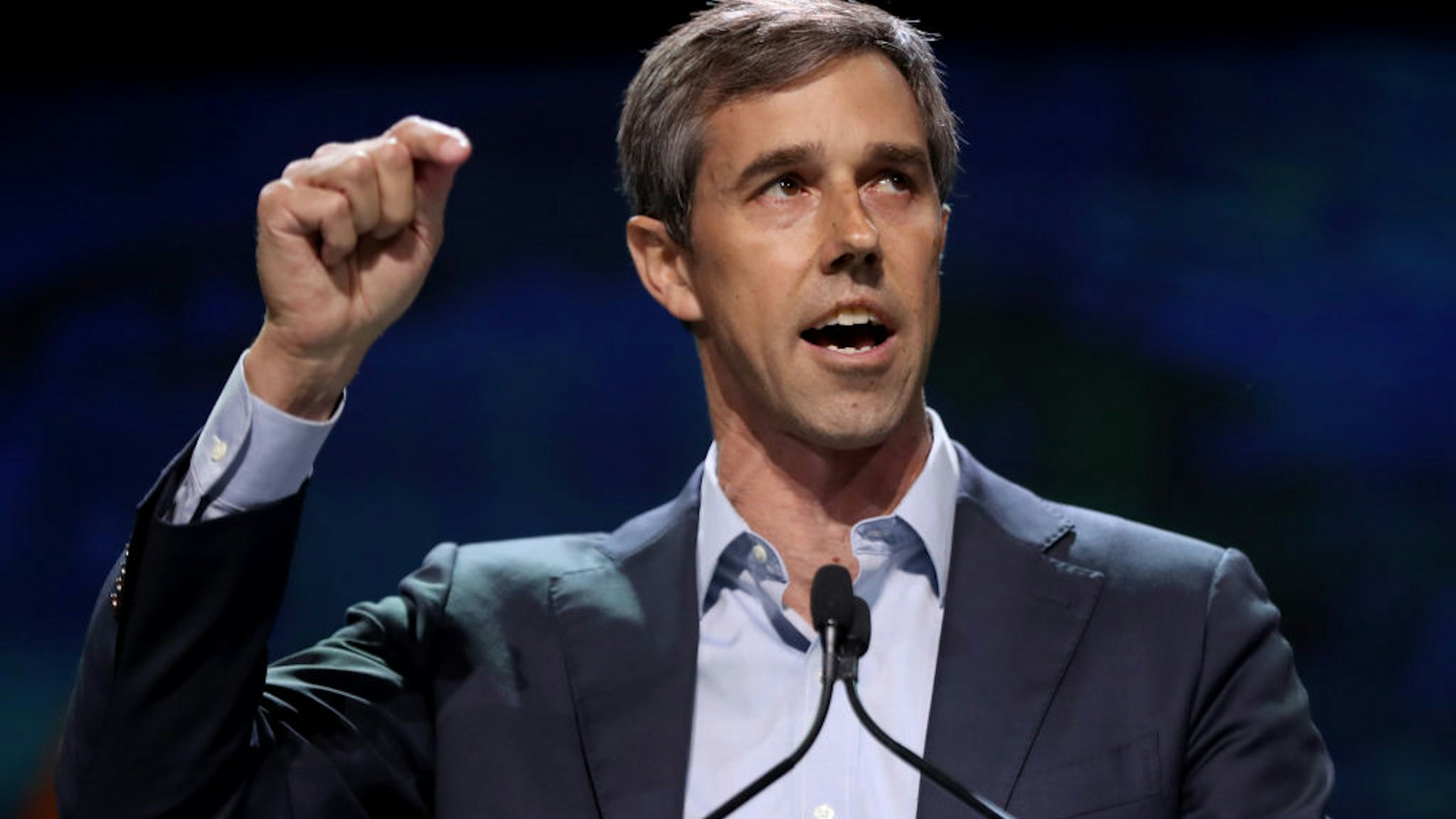SAN FRANCISCO, CALIFORNIA - JUNE 1: Democratic presidential candidate and former U.S. Rep. Beto O'Rourke speaks during Day 2 of the California Democratic Party Convention at the Moscone Convention Center in San Francisco, Calif., on Saturday, June 1, 2019. (Photo by Ray Chavez/MediaNews Group/The Mercury News via Getty Images)