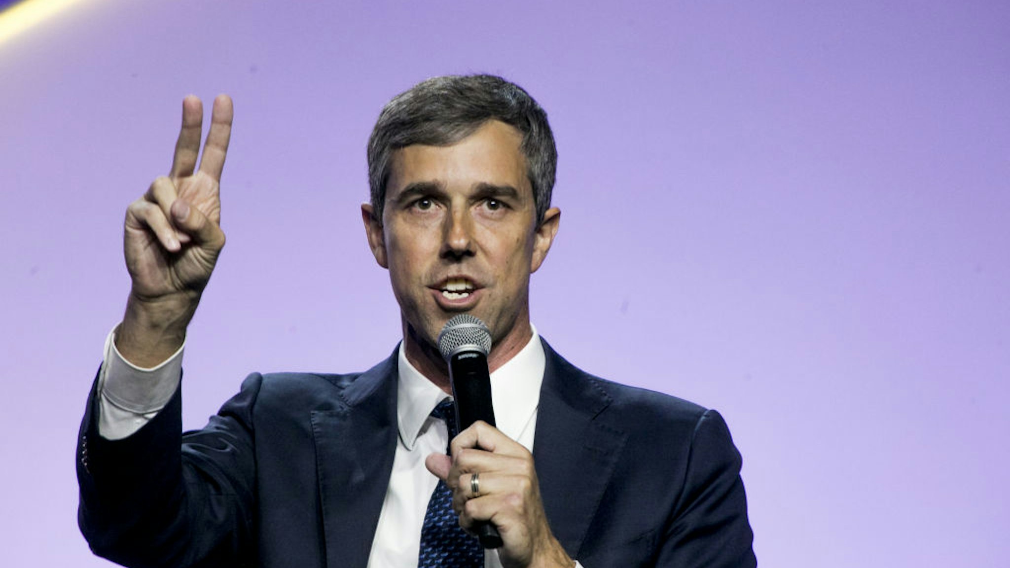Beto O'Rourke, former Representative from Texas and 2020 Democratic presidential candidate, speaks during a Presidential Candidate Forum at the 110th NAACP Annual Convention in Detroit, Michigan, U.S., on Wednesday, July 24, 2019. The leading Democratic candidates made their case to the NAACP National Convention on Wednesday, as they compete for a voting bloc that accounts for 20% of the party's voters and is crucial to winning the presidential nomination. Photographer:
