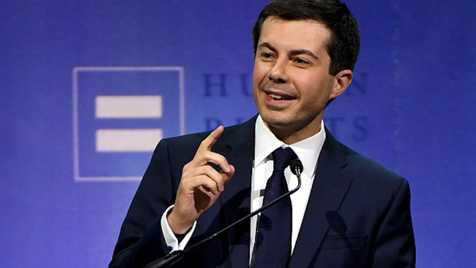 Democratic Presidential Candidate Pete Buttigieg Gives Keynote Address At Human Rights Campaign’s Gala In Vegas