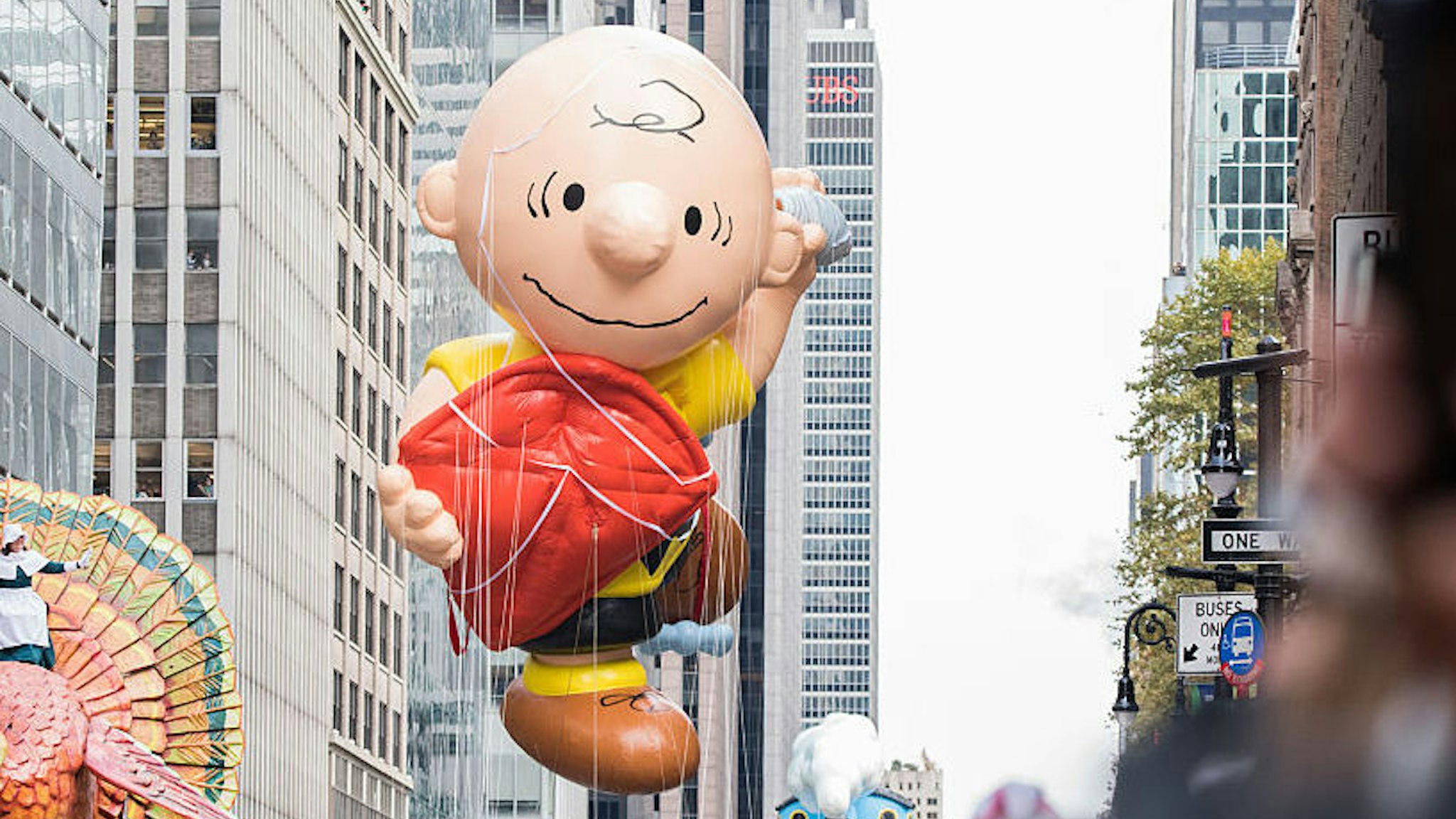 NEW YORK, NY - NOVEMBER 24: Charlie Brown balloon is seen at the 90th Annual Macy's Thanksgiving Day Parade on November 24, 2016 in New York City.