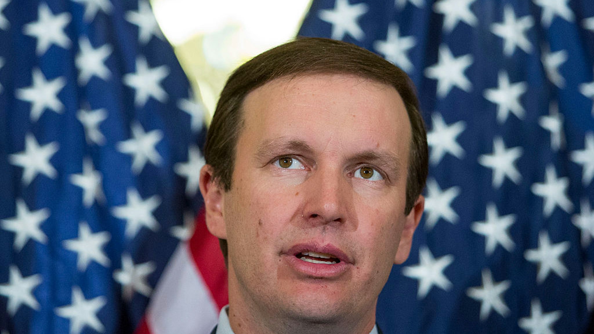 WASHINGTON, DC - MARCH 4: Sen. Chris Murphy (D-CT) speaks at a news conference to discuss the Affordable Care Act case being heard at the Supreme Court, March 4, 2015 on Capitol Hill in Washington, DC. Today the Supreme Court was scheduled to hear oral arguments in the case of King v. Burwell that could determine the fate of health care subsidies for as many as eight million people.
