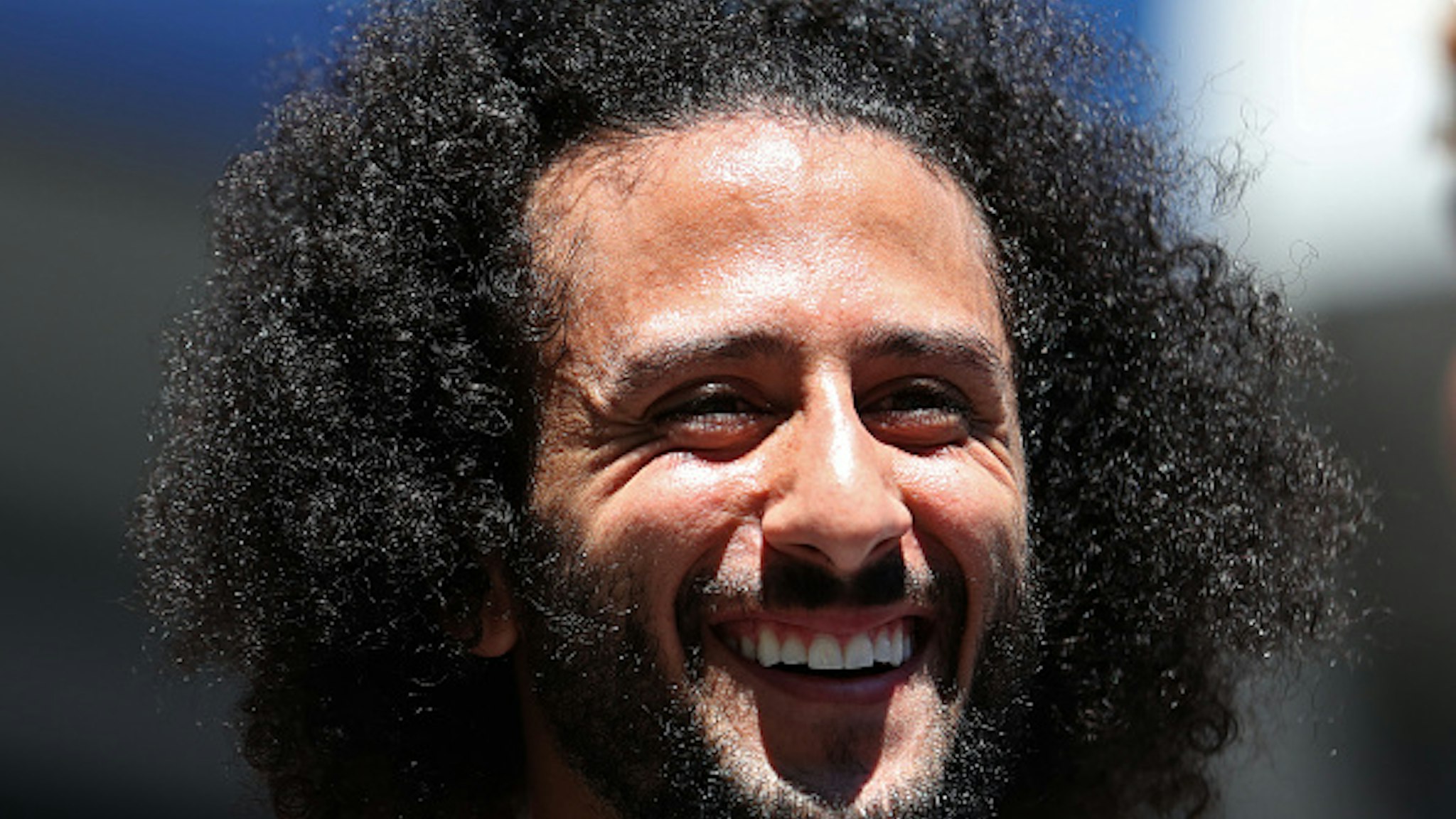 Former San Francisco 49er Colin Kaepernick watches a Women's Singles second round match between Naomi Osaka of Japan and Magda Linette of Poland on day four of the 2019 US Open at the USTA Billie Jean King National Tennis Center on August 29, 2019.