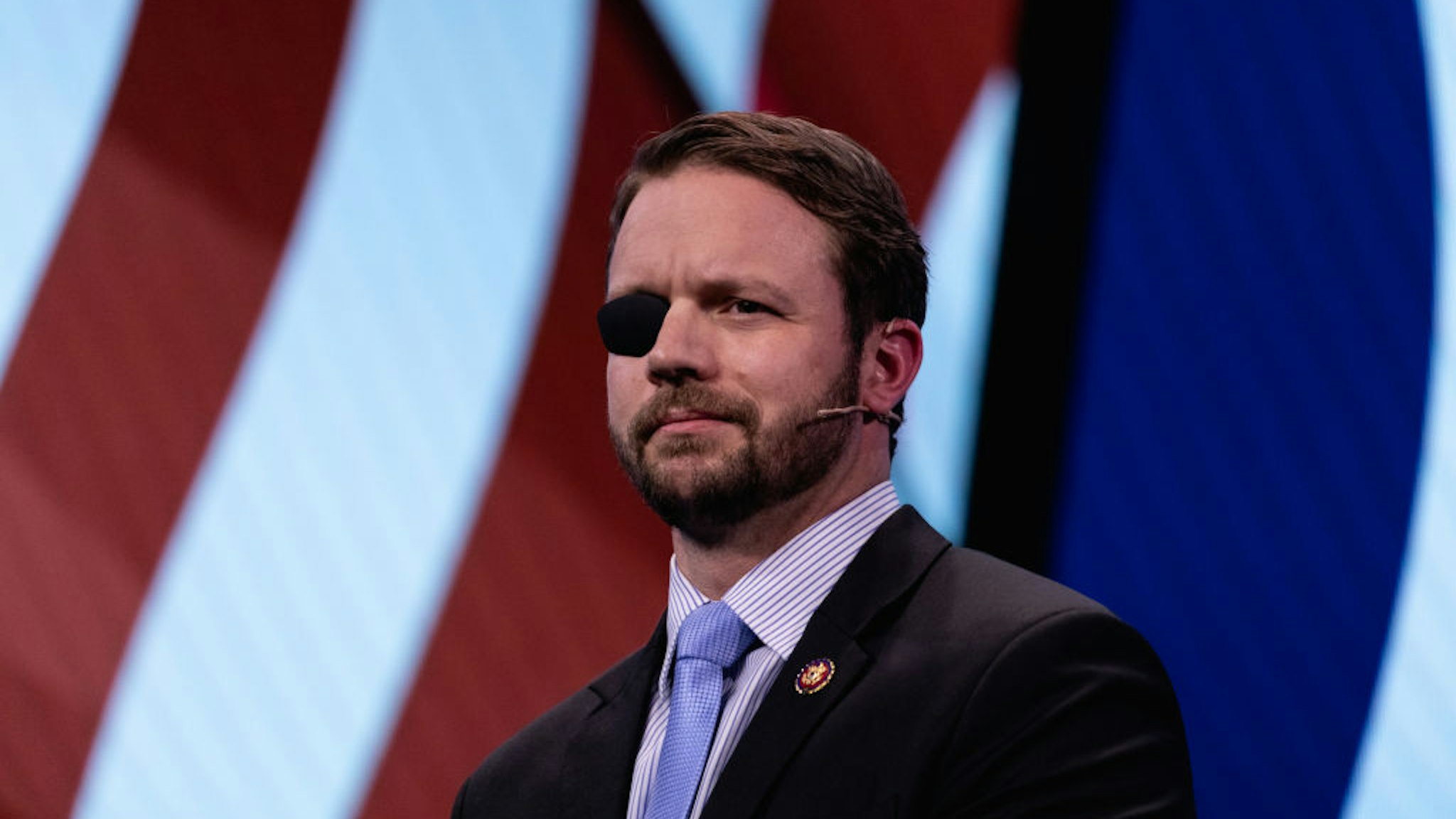 Rep. Dan Crenshaw speaks at the 2019 American Israel Public Affairs Committee Policy Conference