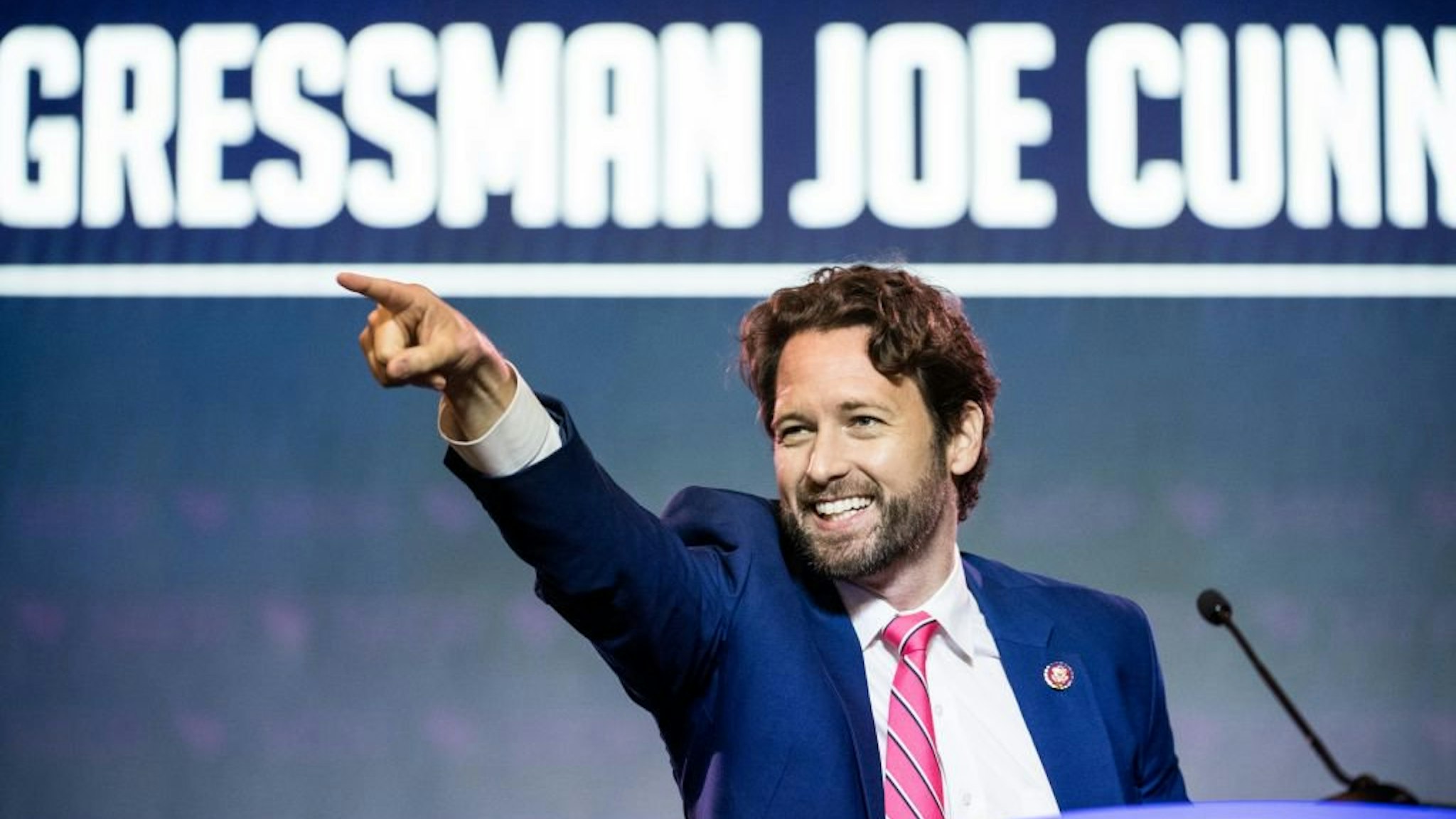 COLUMBIA, SC - JUNE 22: Rep. Joe Cunningham (D-SC) addresses the crowd at the 2019 South Carolina Democratic Party State Convention on June 22, 2019 in Columbia, South Carolina. Democratic presidential hopefuls are converging on South Carolina this weeken