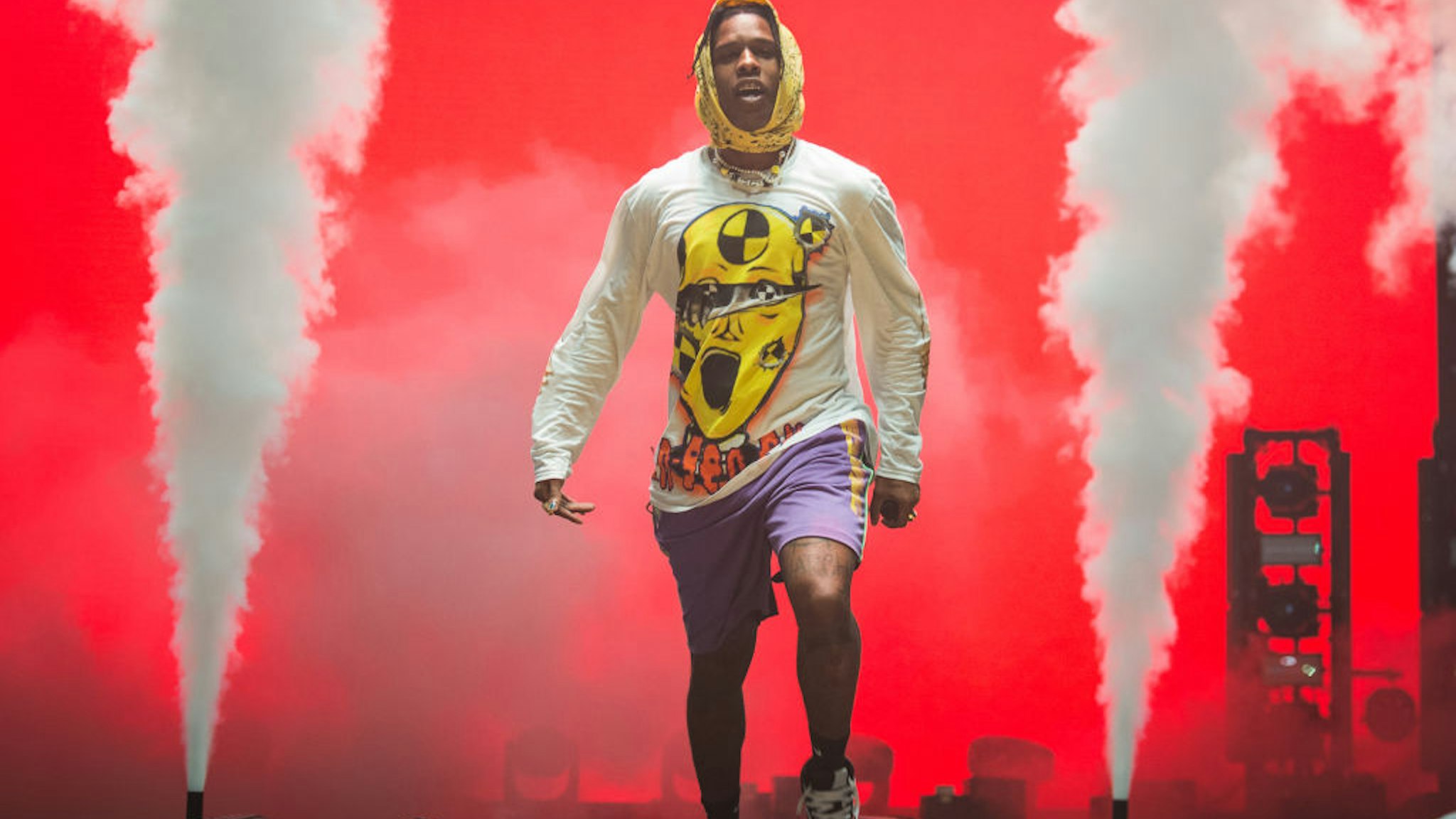 A$AP Rocky performs at Le Zenith on June 27, 2019 in Paris, France.