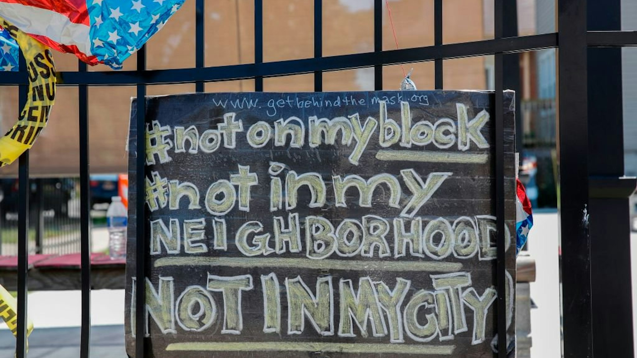 Protest Sign On Fence