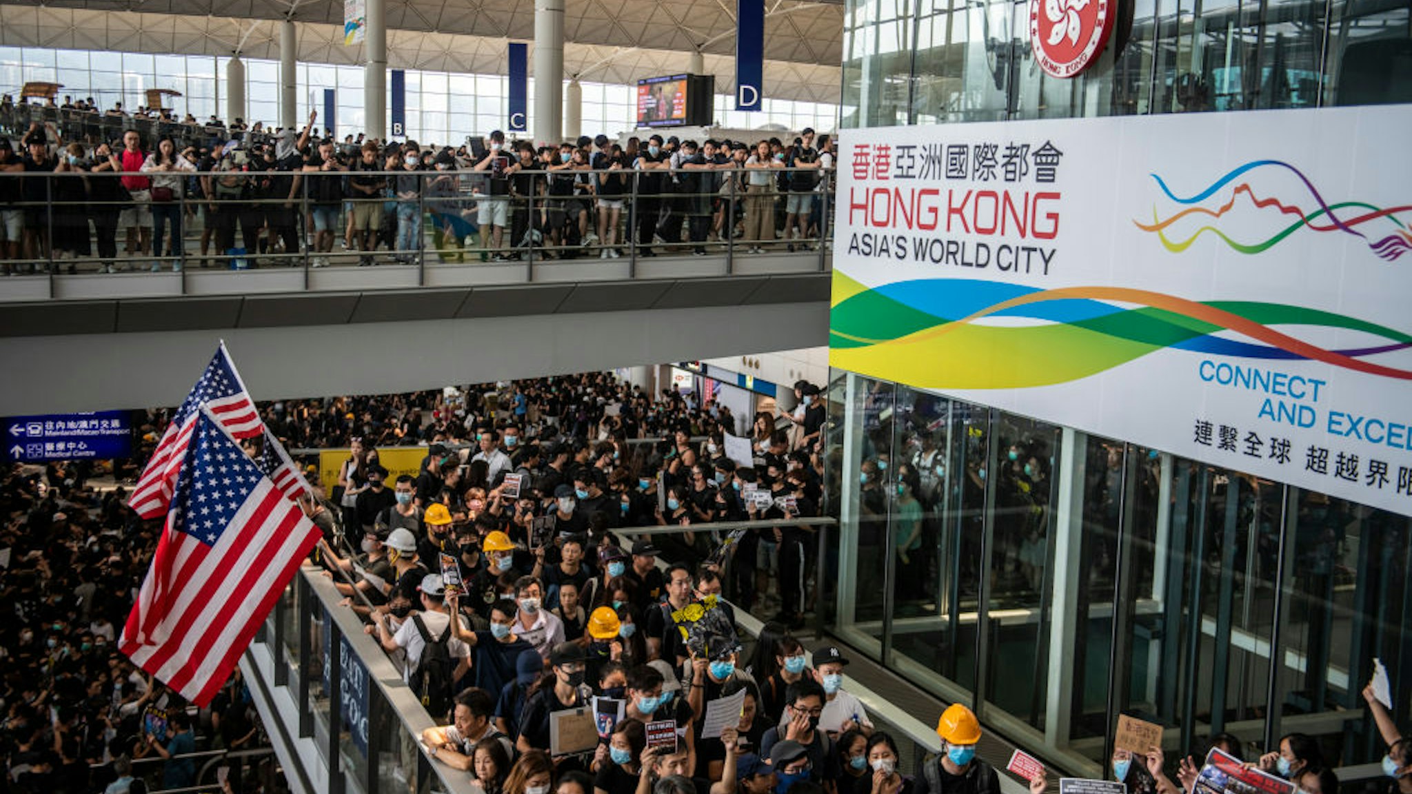 Hong Kong Protester Rally In Hong Kong International Airport