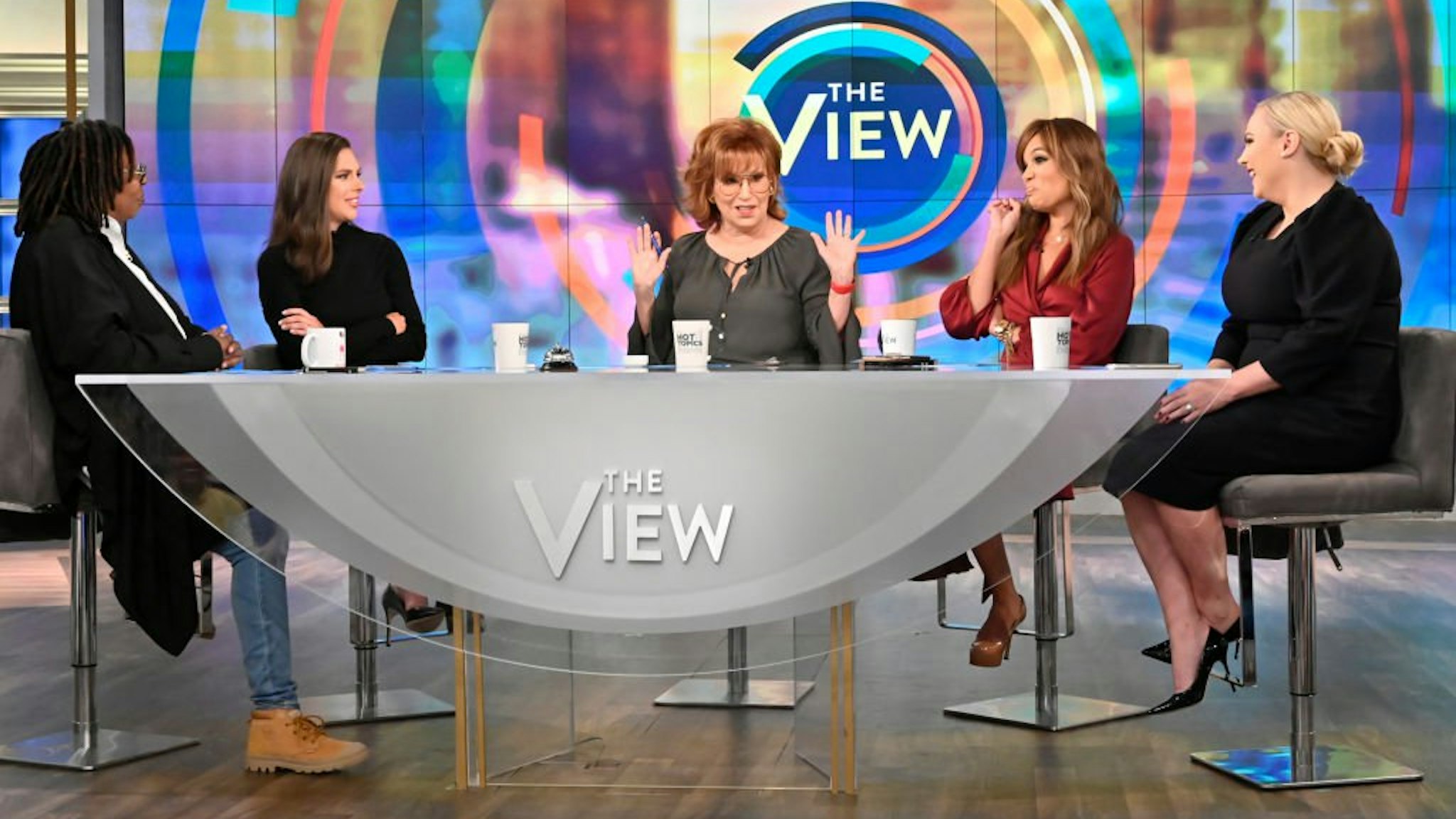 THE VIEW - Stephen King is the guest today, Wednesday, September 11, 2019. "The View" airs Monday-Friday 11am-12pm, ET on ABC. (Jeff Neira/Walt Disney Television via Getty Images) WHOOPI GOLDBERG, ABBY HUNTSMAN, JOY BEHAR, SUNNY HOSTIN, MEGHAN MCCAIN