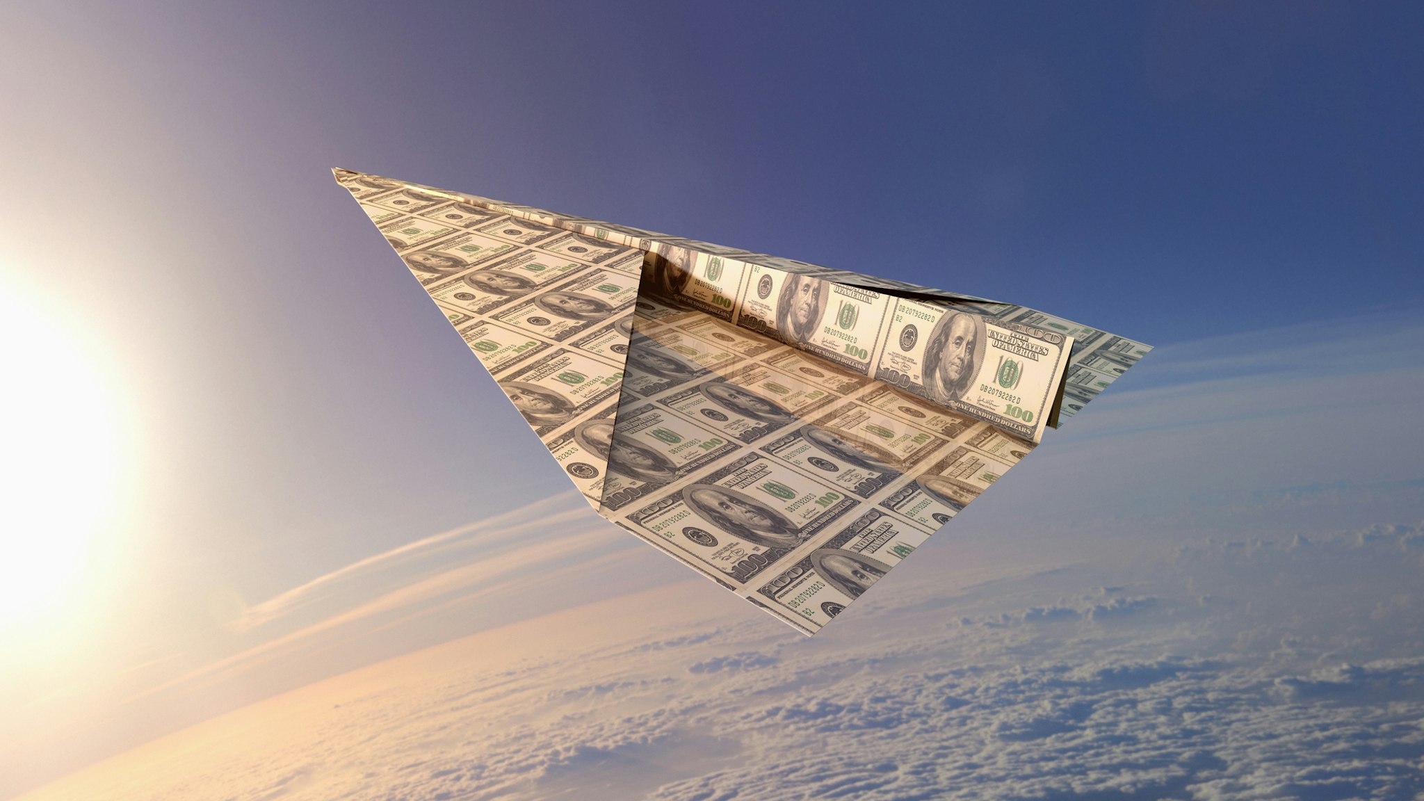Paper Airplane Made From Money.