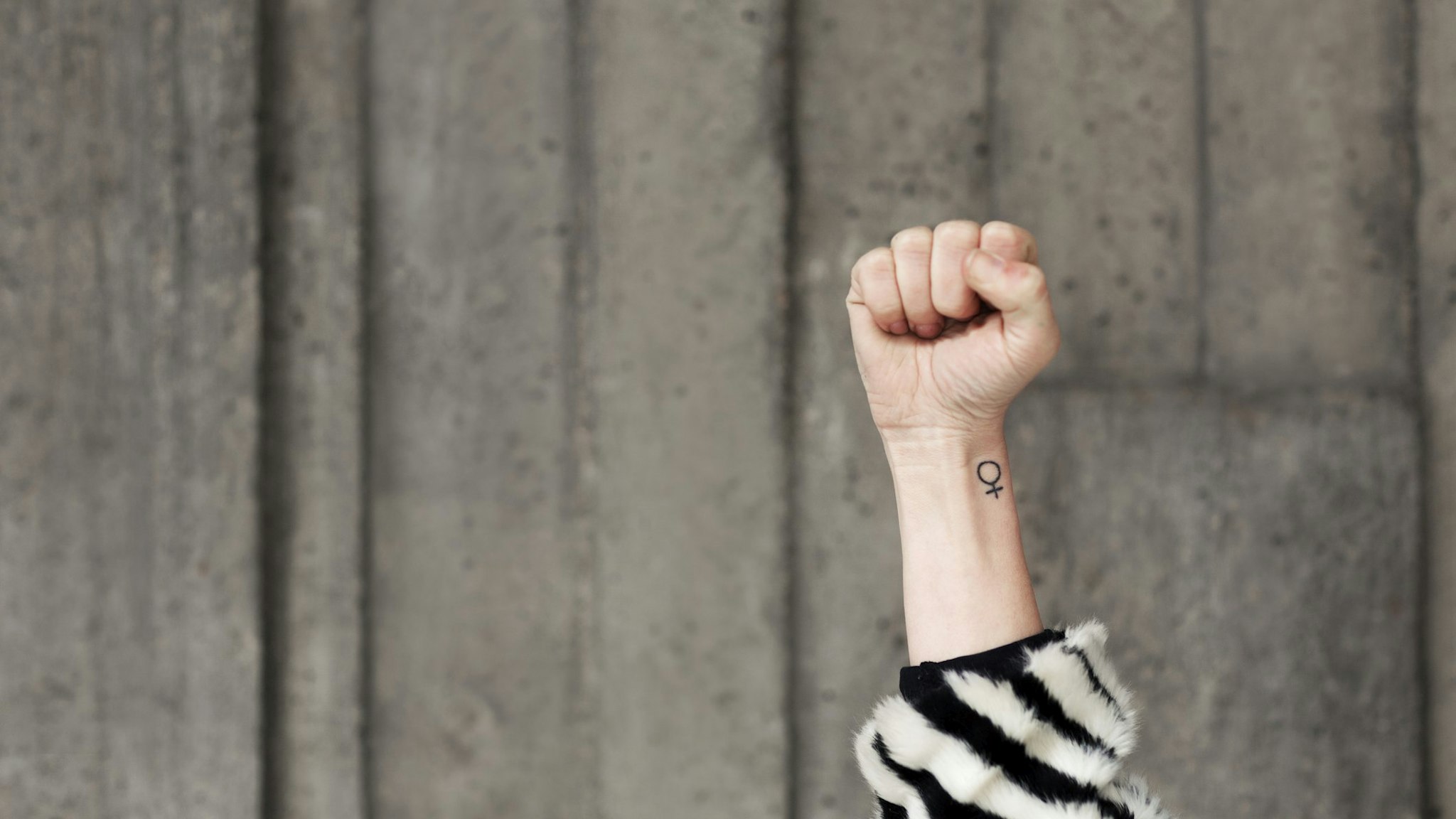 Woman Holding Up Fist