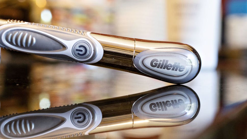 Gillette A Procter & Gamble Co. Gillette Fusion 5 Proshield Power brand razor is arranged for a photograph in Tiskilwa, Illinois, U.S., on Tuesday, July 30, 2019.