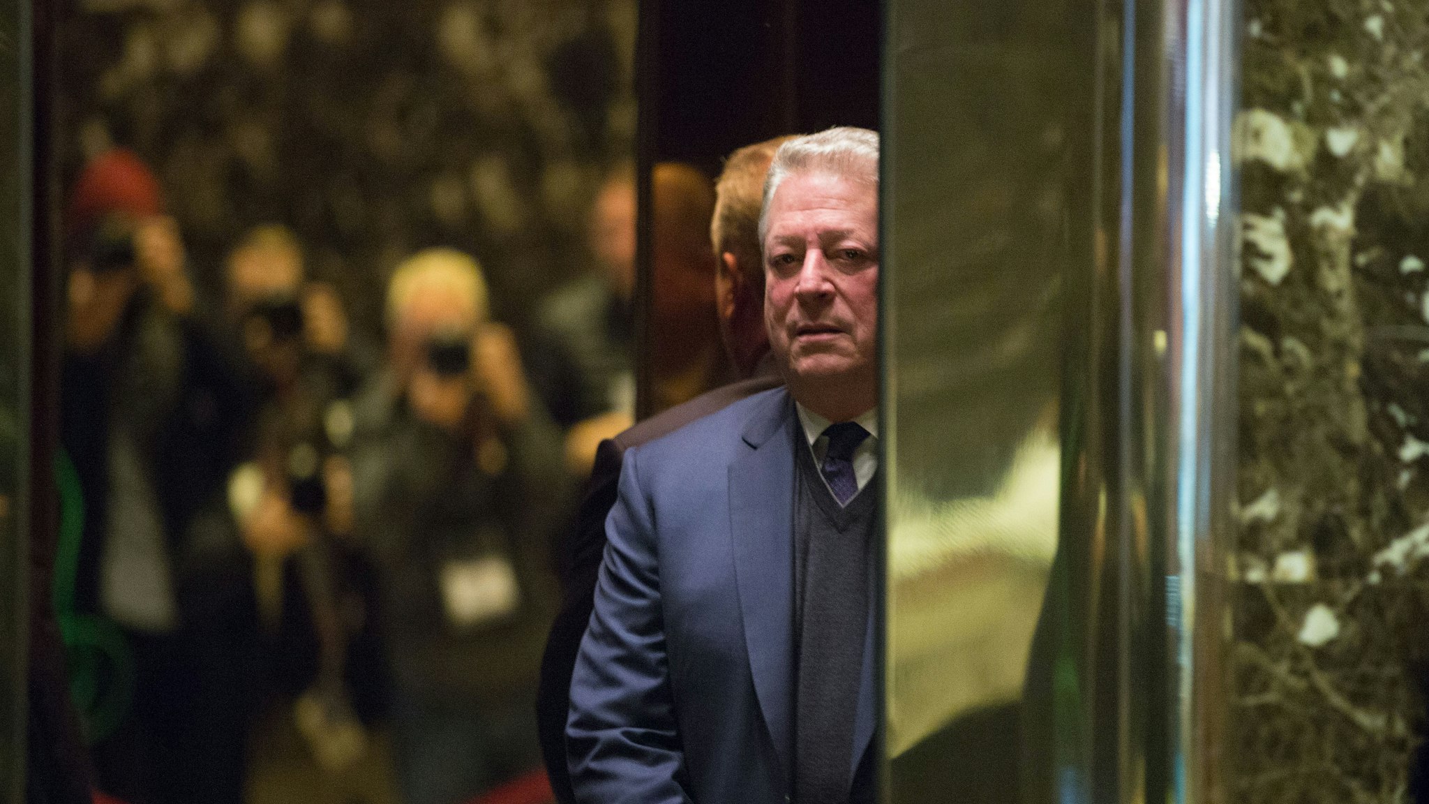 Former Vice President Al Gore arrives at Trump Tower on December 5, 2016 in New York City. President-elect Donald Trump has been holding daily meetings at the luxury high rise that bears his name since his election in November.