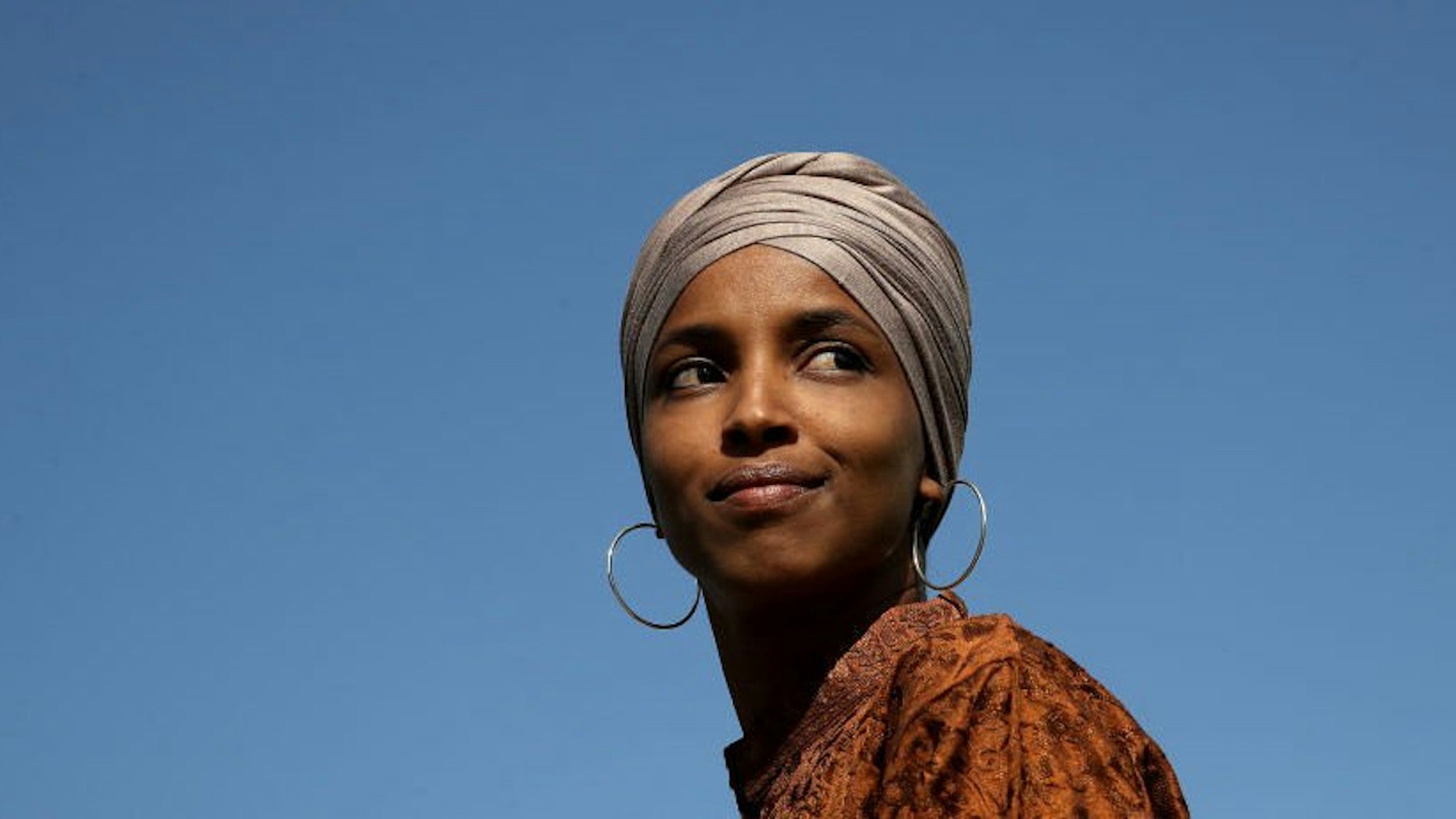 Rep. Ilhan Omar (D-MN) speaks at a press conference outside the U.S. Capitol July 25, 2019 in Washington, DC.