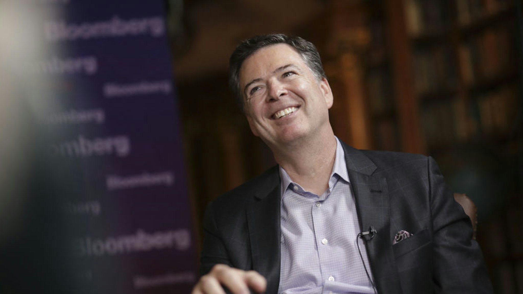 James Comey, former director of the Federal Bureau of Investigation (FBI), reacts during a Bloomberg Television interview in Salzburg, Austria, on Friday, June 21, 2019. Comey said he hopes President Donald Trump isn’t impeached because "that would let the American people off the hook."