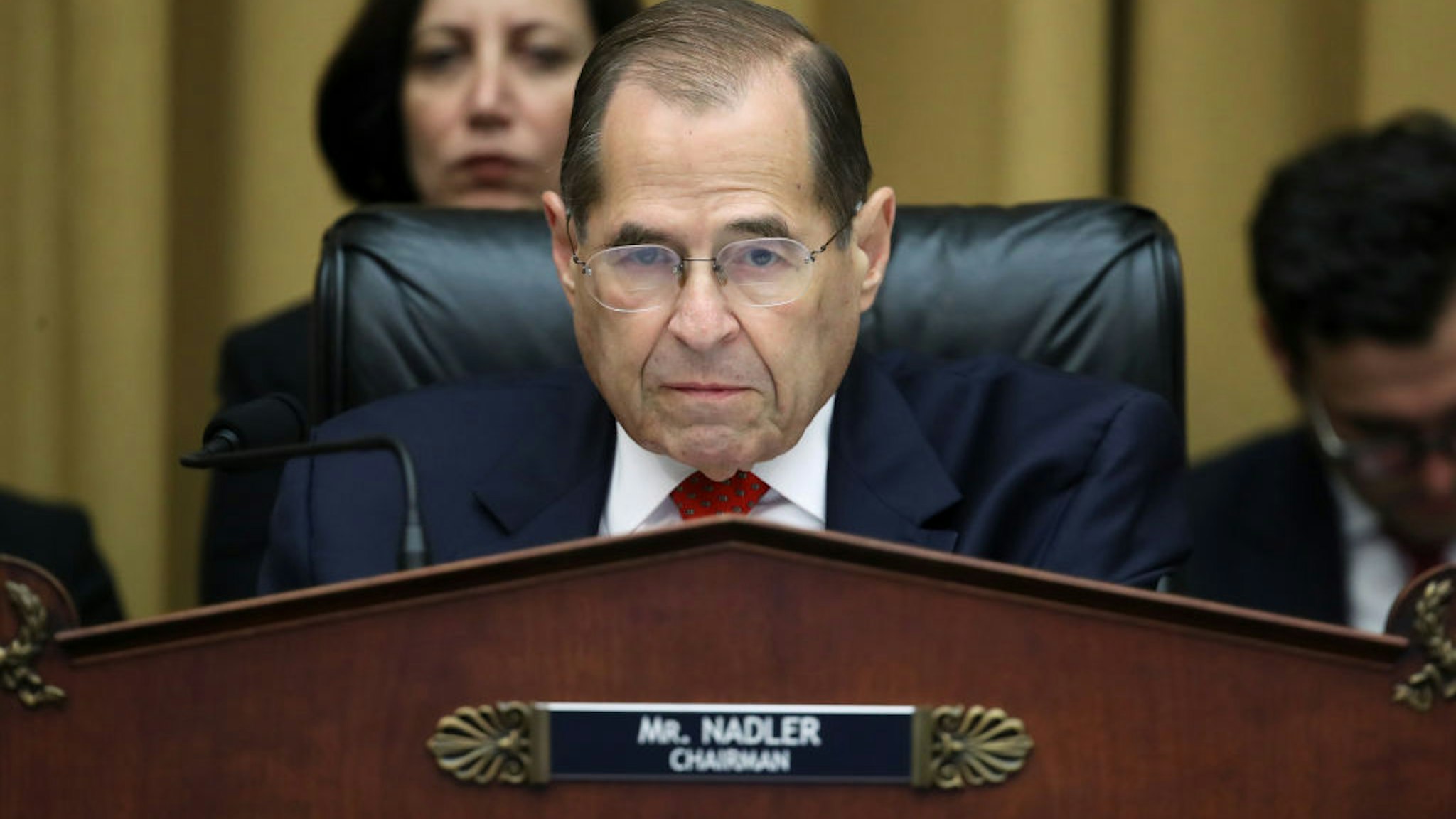 WASHINGTON, DC - JULY 24: Chairman of the House Judiciary Committee Rep. Jerry Nadler (D-NY) questions former Special Counsel Robert Mueller as he testifies about his report on Russian interference in the 2016 presidential election in the Rayburn House Office Building July 24, 2019 in Washington, DC. Mueller, along with former Deputy Special Counsel Aaron Zebley, will later testify before the House Intelligence Committee in back-to-back hearings on Capitol Hill. (