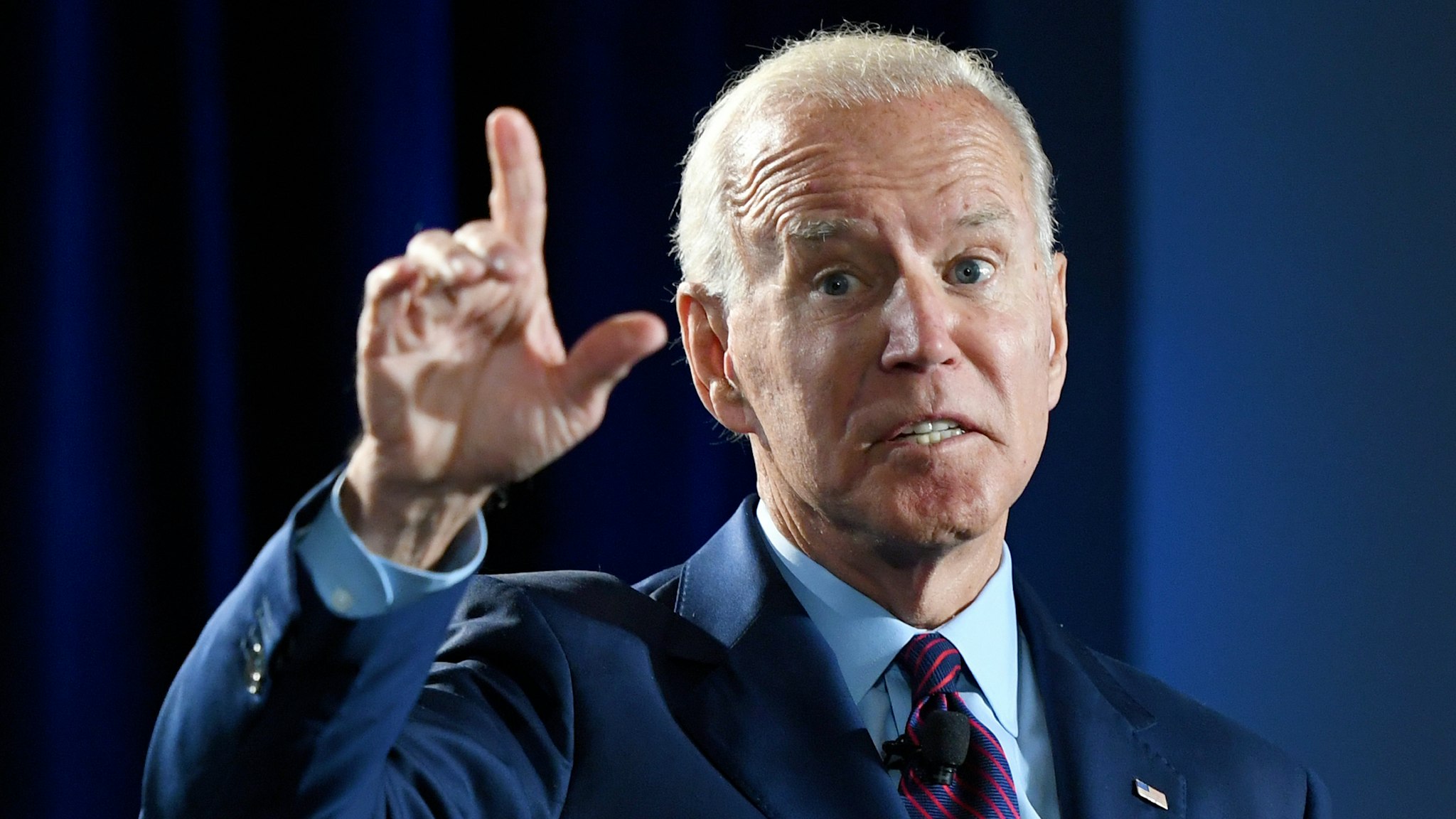 LAS VEGAS, NEVADA - AUGUST 03: Democratic presidential candidate and former U.S. Vice President Joe Biden speaks during the 2020 Public Service Forum hosted by the American Federation of State, County and Municipal Employees (AFSCME) at UNLV on August 3, 2019 in Las Vegas, Nevada. Nineteen of the 24 candidates running for the Democratic party's 2020 presidential nomination are addressing union members in a state with one of the largest organized labor populations in the United States.