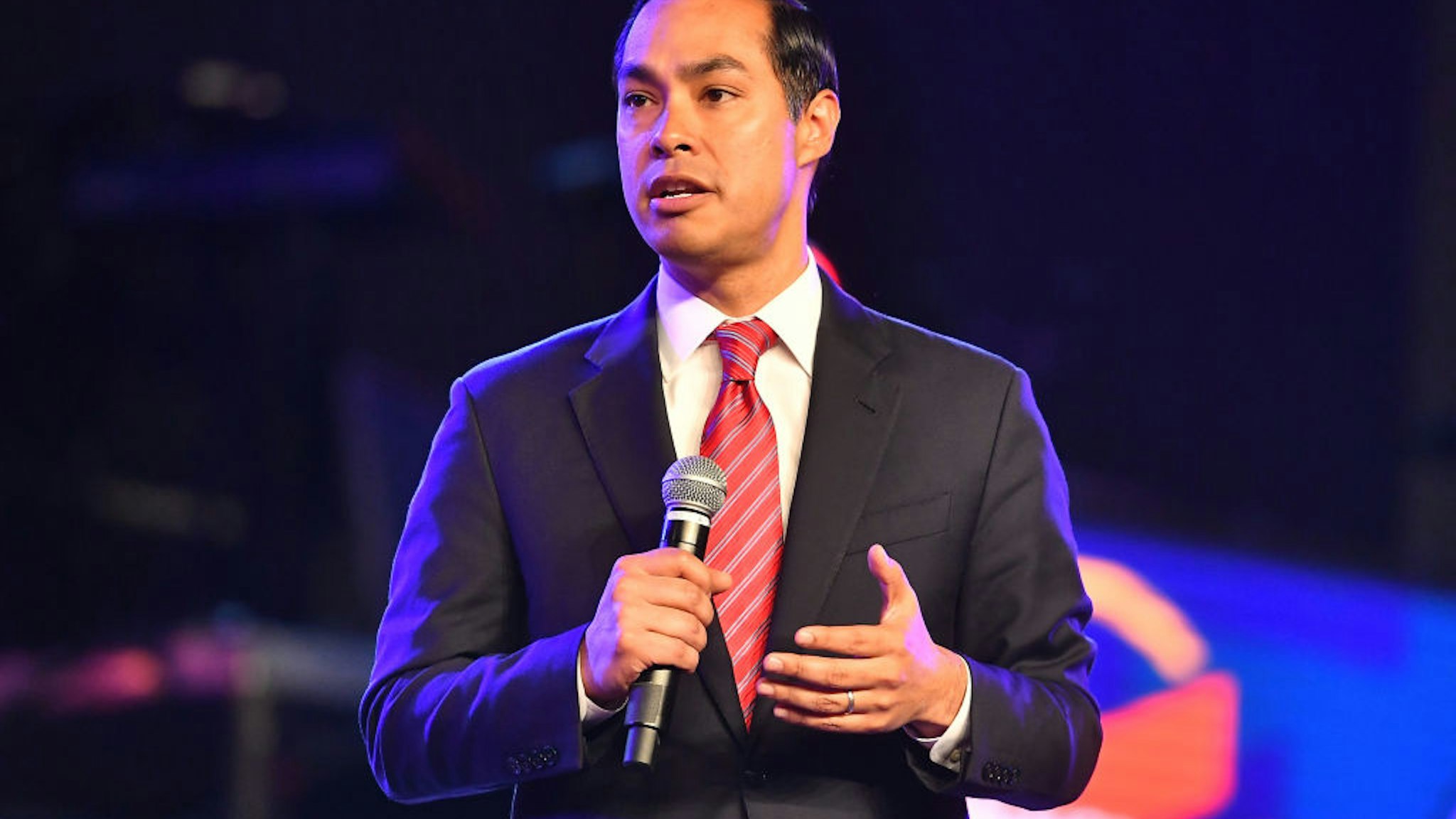 Julian Castro speaks on stage during Young Leaders Conference 2019 - 2020 Presidential Candidates Forum.