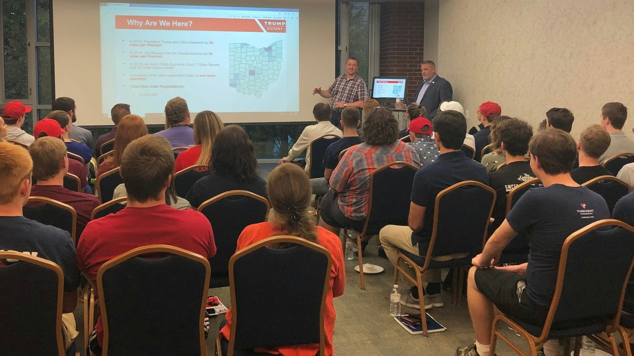 Trump Victory hosted a training and recruitment session for college conservatives to help re-elect President Donald Trump in 2020