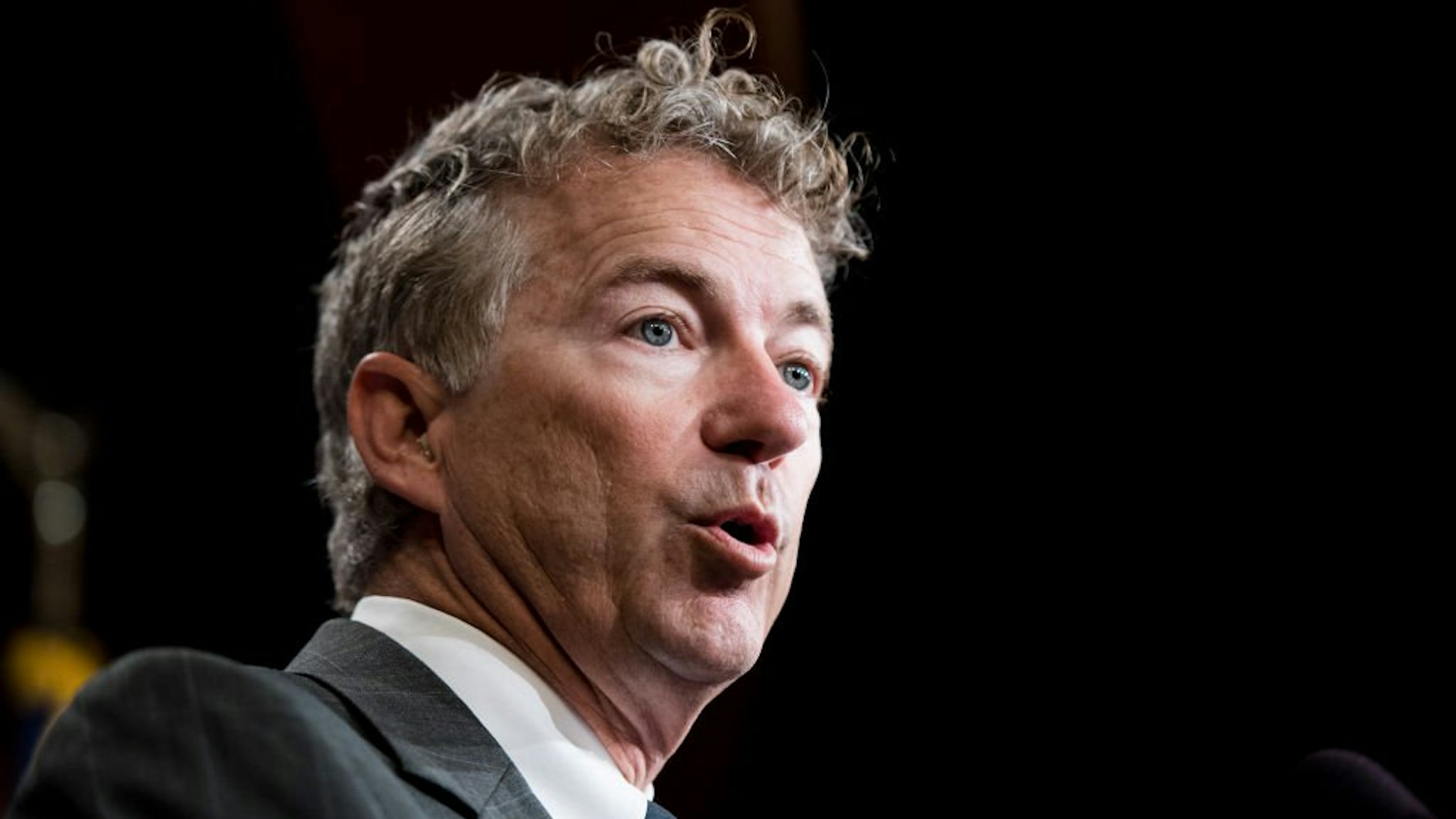 Sen. Rand Paul, R-Ky., speaks during the Senate Republicans' news conference in the Capitol