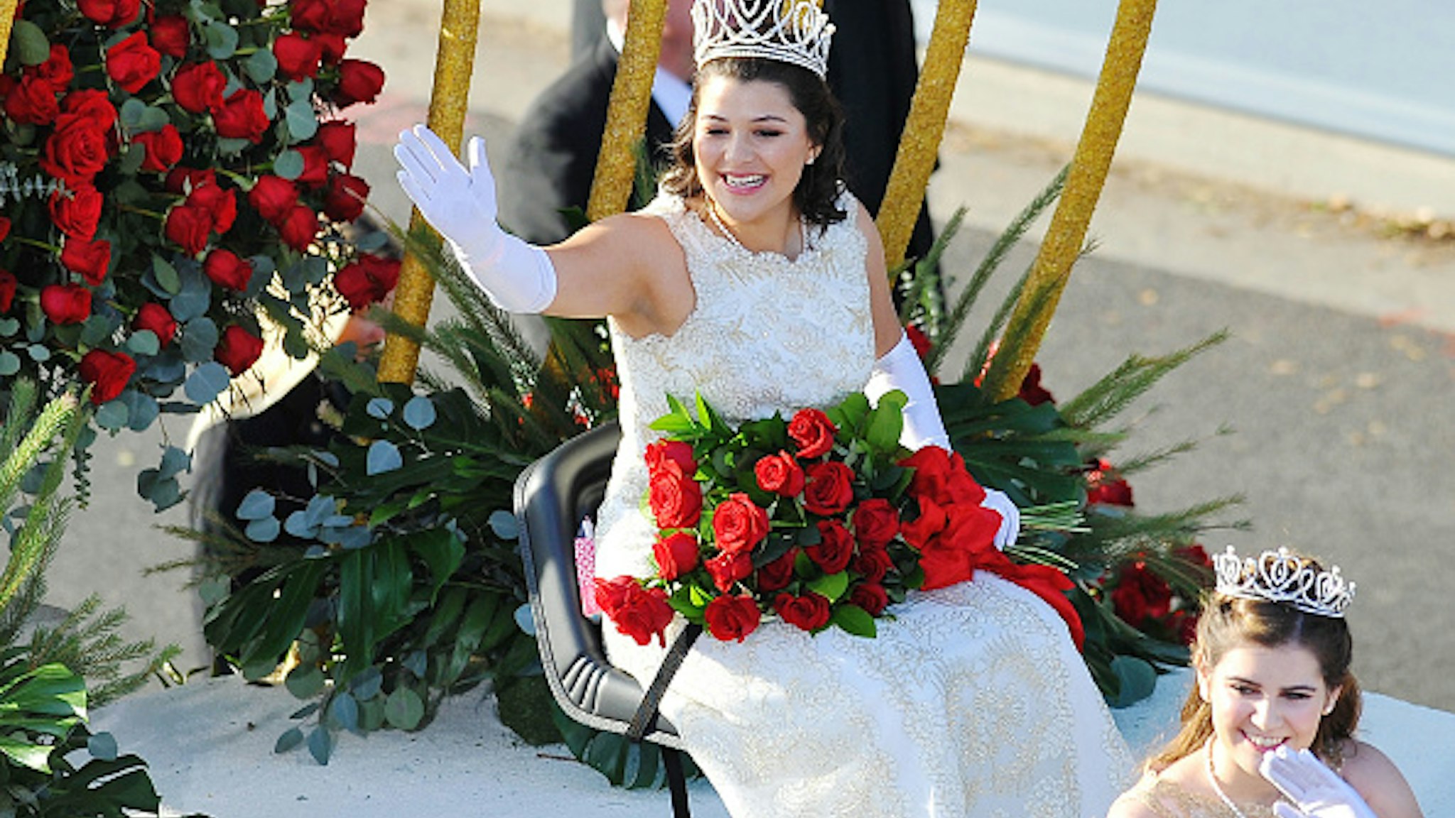PASADENA, CA - JANUARY 01: Rose Queen Isabella participates in the 2018 Tournament Of Roses Parade Presented By Honda on January 1, 2018 in Pasadena, California.