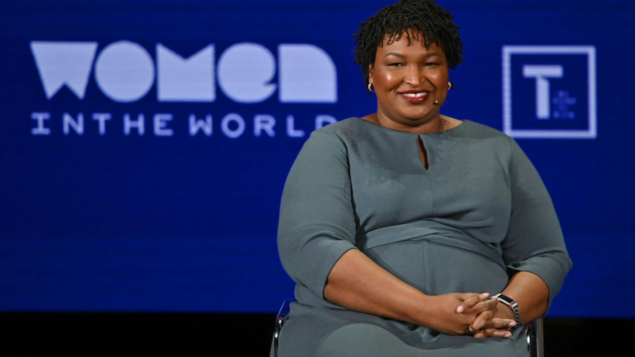 Stacey Abrams speaks onstage at the 10th Anniversary Women In The World Summit