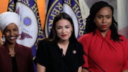 the_squad_gi.jpg U.S. Rep. Alexandria Ocasio-Cortez (D-NY) pauses while speaking as Reps. Ilhan Omar (D-MN) and Ayanna Pressley (D-MA) listen during a news conference at the U.S. Capitol on July 15, 2019 in Washington, DC.