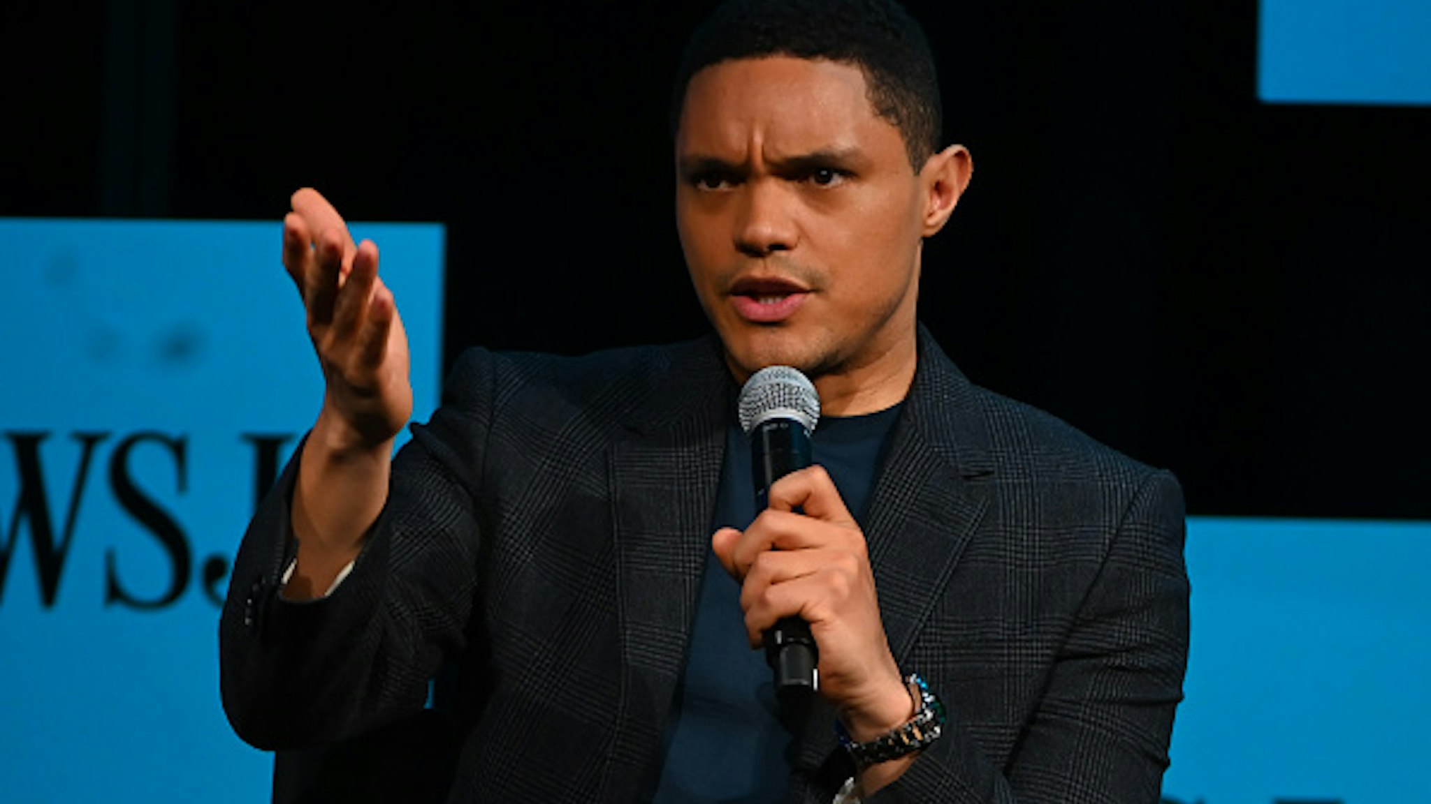 Trevor Noah speaks on stage during The Wall Street Journal's Future Of Everything Festival at Spring Studios on May 20, 2019 in New York City.
