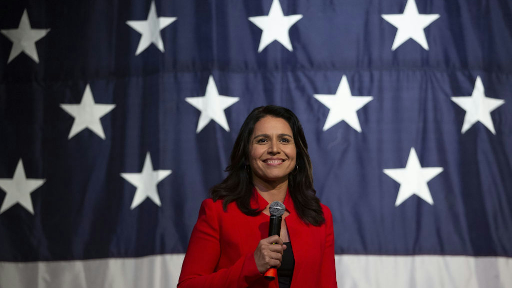 Tulsi Gabbard, a Democrat from Hawaii and 2020 presidential candidate, speaks during the Democratic Wing Ding event in Clear Lake, Iowa
