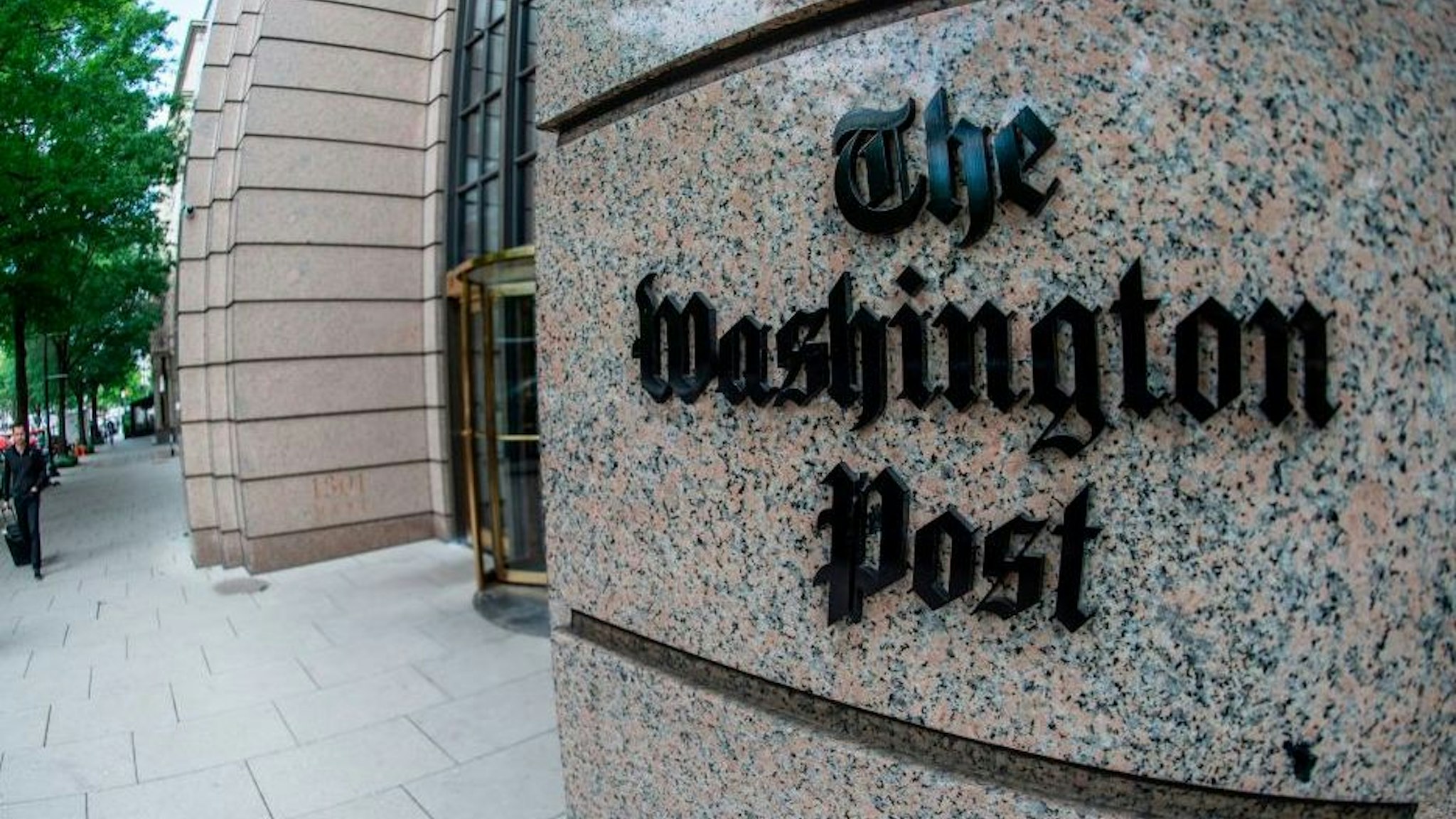 The building of the Washington Post newspaper headquarter is seen on K Street in Washington DC on May 16, 2019.