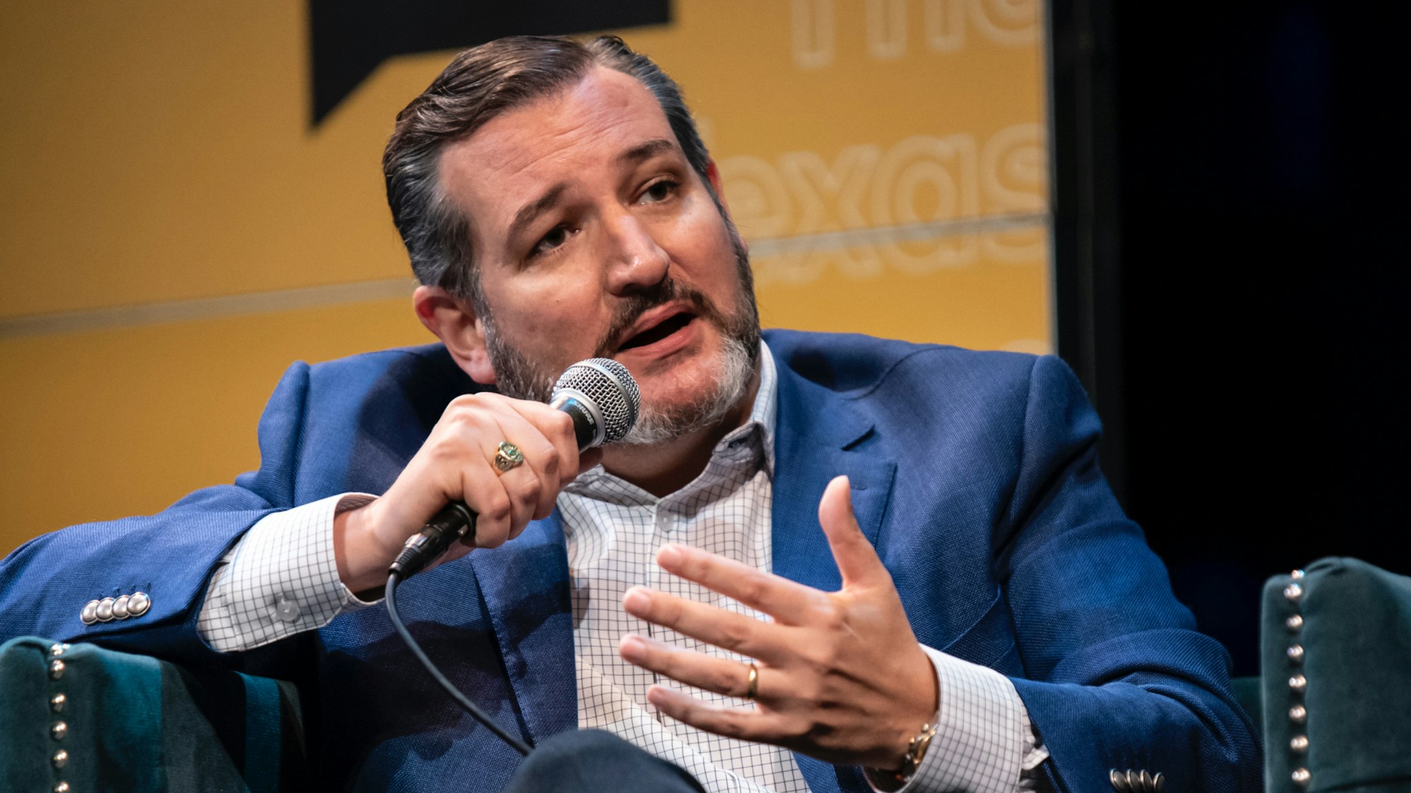 Sen. Ted Cruz (R-TX) answers a question from MSNBC's Chris Hays during a panel at The Texas Tribune Festival on September 28, 2019 in Austin, Texas.