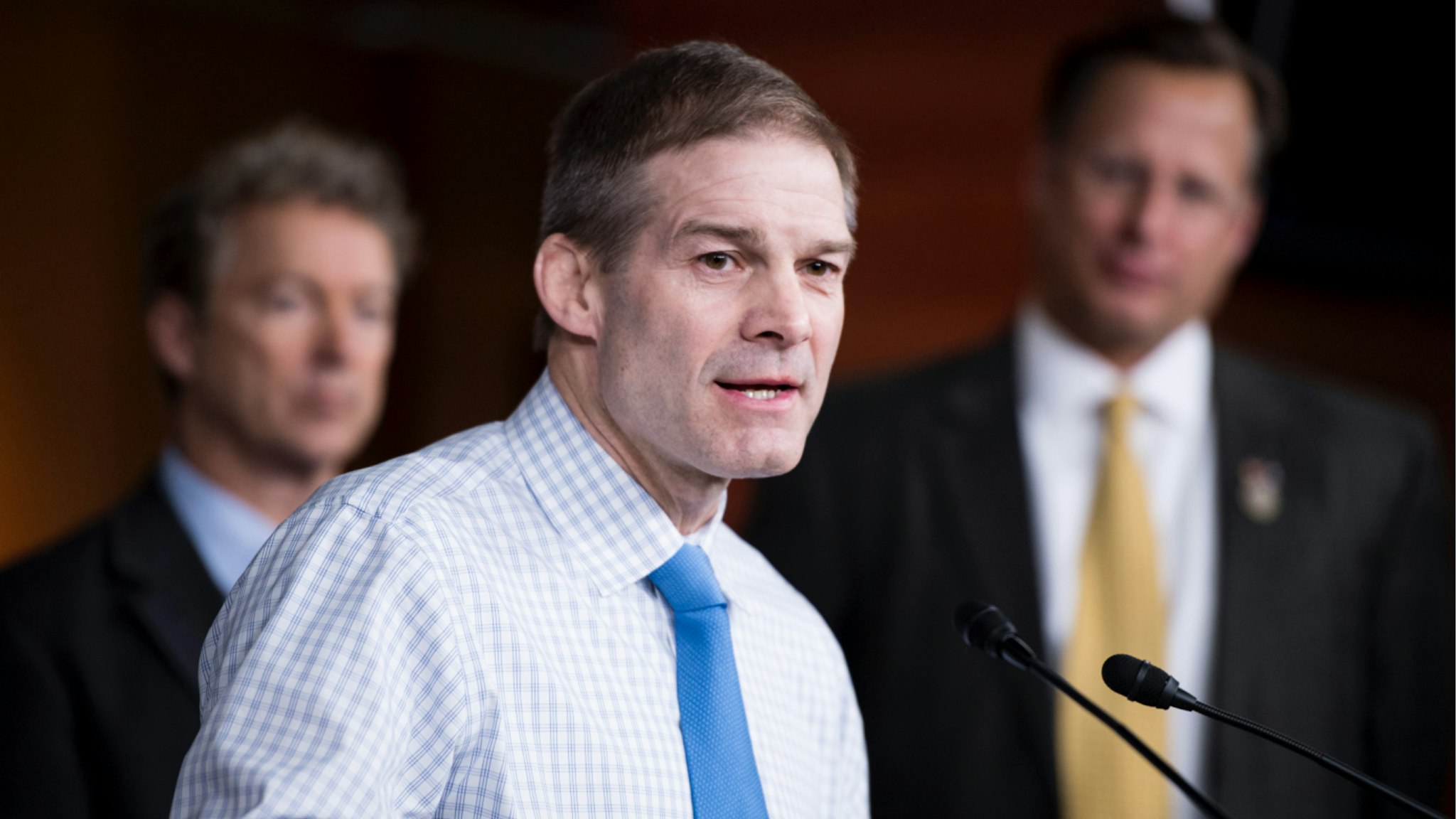 Rep. Jim Jordan, R-Ohio, speaks during the House Freedom Caucus news conference on Affordable Care Act replacement legislation on Wednesday, Feb. 15, 2017.