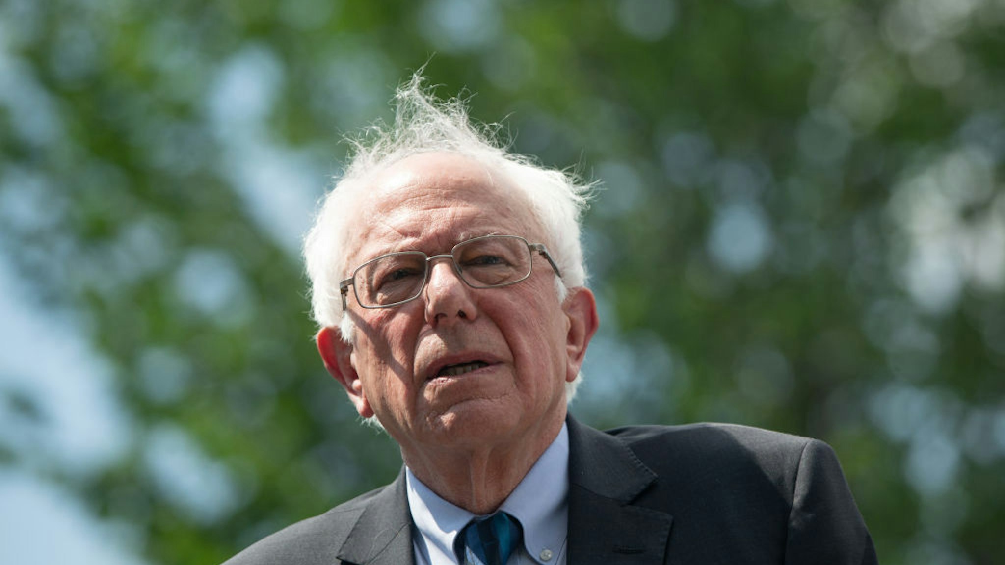 Bernie Sanders attends a press conference to introduce college affordability legislation