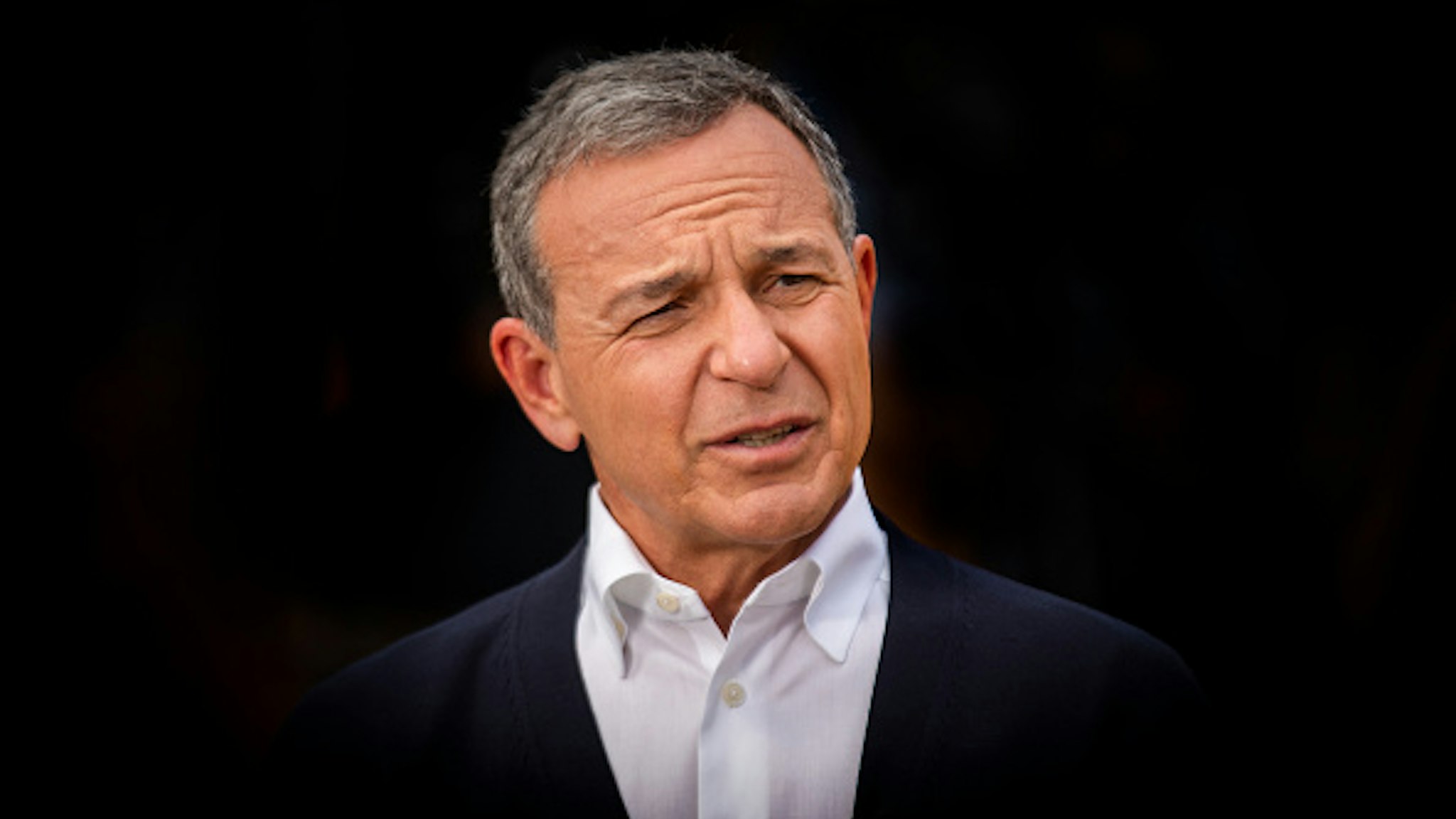 ANAHEIM, CA - MAY 29: Bob Iger, CEO of The Walt Disney Company, is interviewed by the media during the Star Wars: Galaxy's Edge Media Preview event at the Disneyland Resort in Anaheim, Calif., on May 29, 2019.