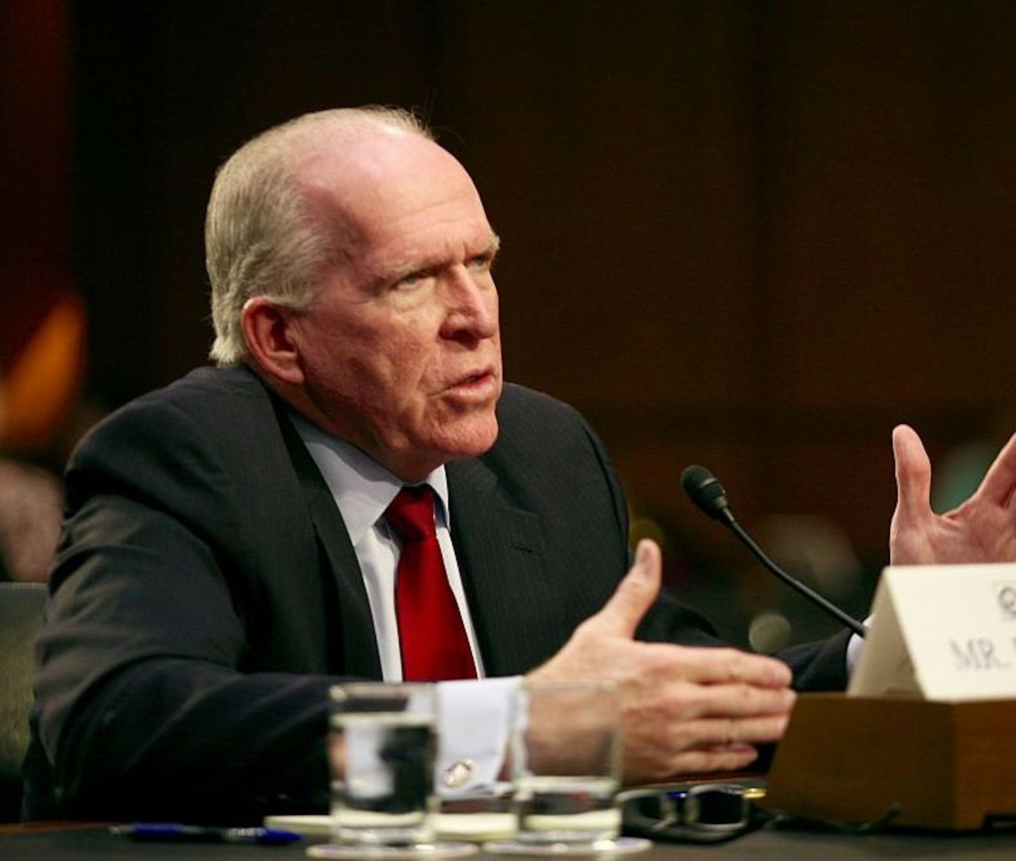 WASHINGTON, DC - JUNE 16: CIA Director John Brennan testifies during a Senate Committee hearing on national security on Capitol Hill June 16, 2016 in Washington, DC. Brennan said that despite gains on the battlefield, the West still faces a serious terror threat from ISIS.